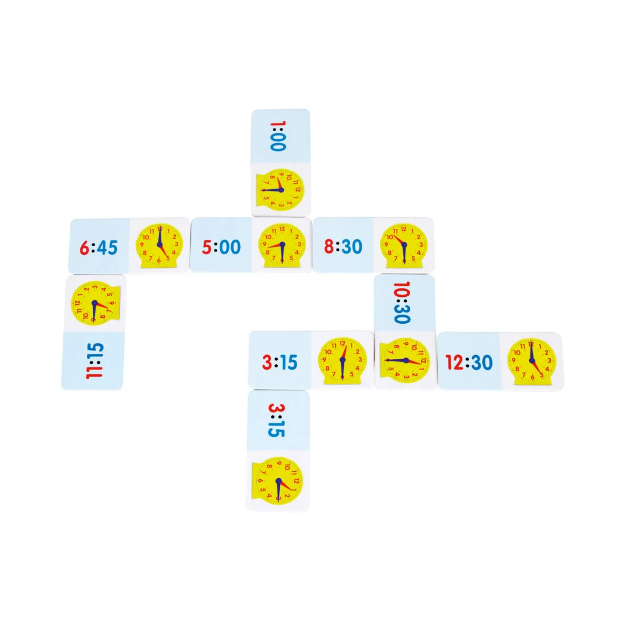 Learning Resources Time Dominoes, Telling Time Game with Digital and Analogue Clocks, Includes 36 Dominoes and Activity Guide, Teaches 12 and 24 Hour Formats, Ages 6+