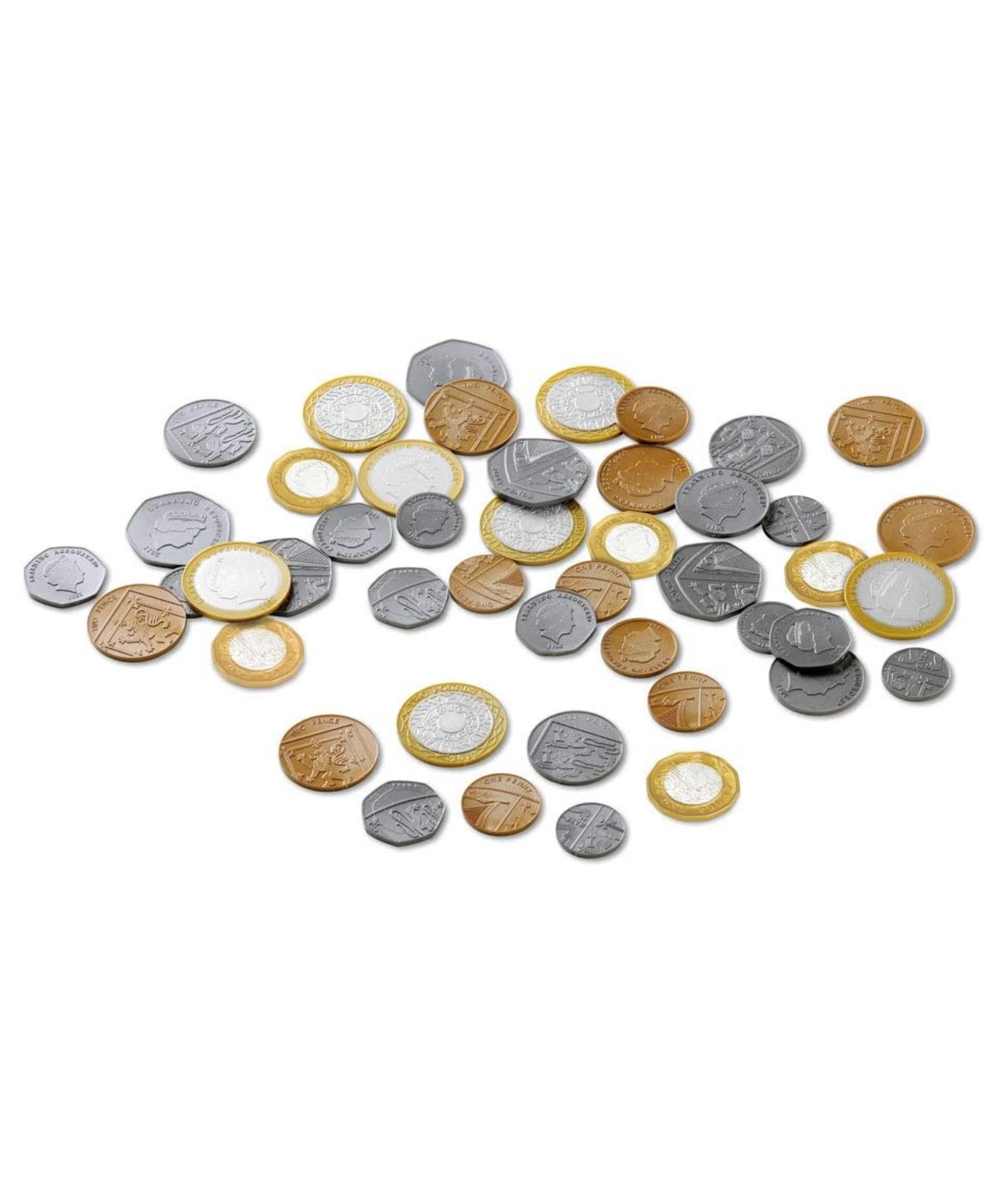 Learning Resources Play Money UK Assortment, Realistic Plastic Coins and Notes for Kids, 60-Piece Set, Includes Updated 2017 Coin Designs, Educational Money Toy for Ages 3+