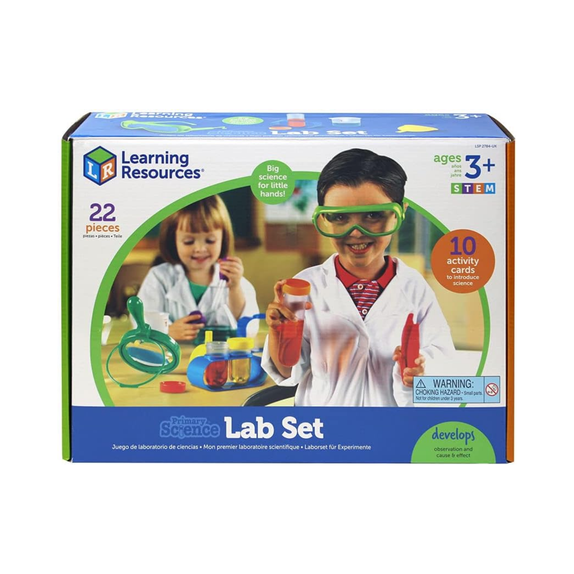 Learning Resources Primary Science® Lab Set, Real Science Tools for Kids, Hands-On Experiments, Includes 10 Activity Cards, Ages 3+