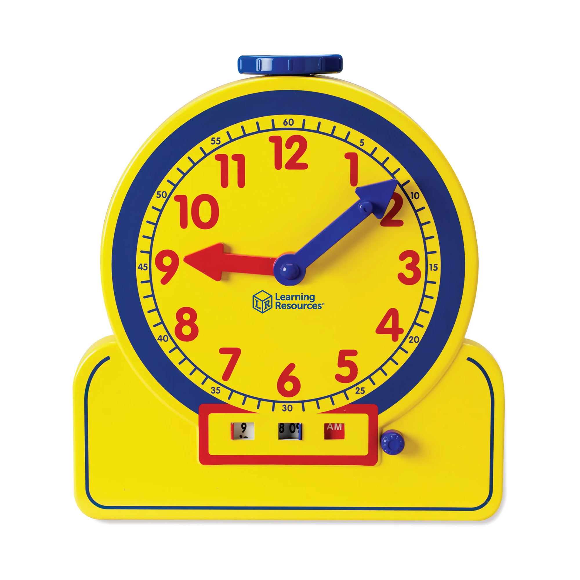 Learning Resources Prim'time Teacher Front Class 24-Hour Clock, Learn to Tell Time with Colour-Coded Hands and Digital Display, Classroom Resource, Ages 3+