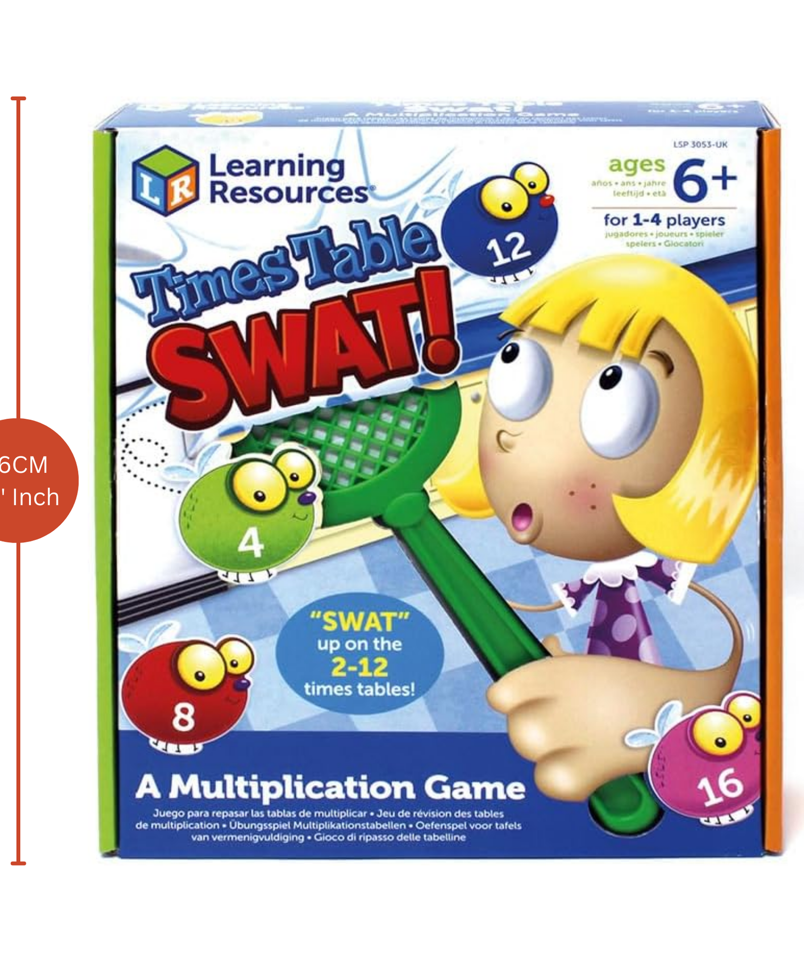 Learning Resources Times Table Swat!, Fun Multiplication Game for Kids, Practice 2-12 Times Tables, Includes 132 Colourful Flies, 4 Swatters & Activity Guide, For Ages 6+, Multilingual Instructions