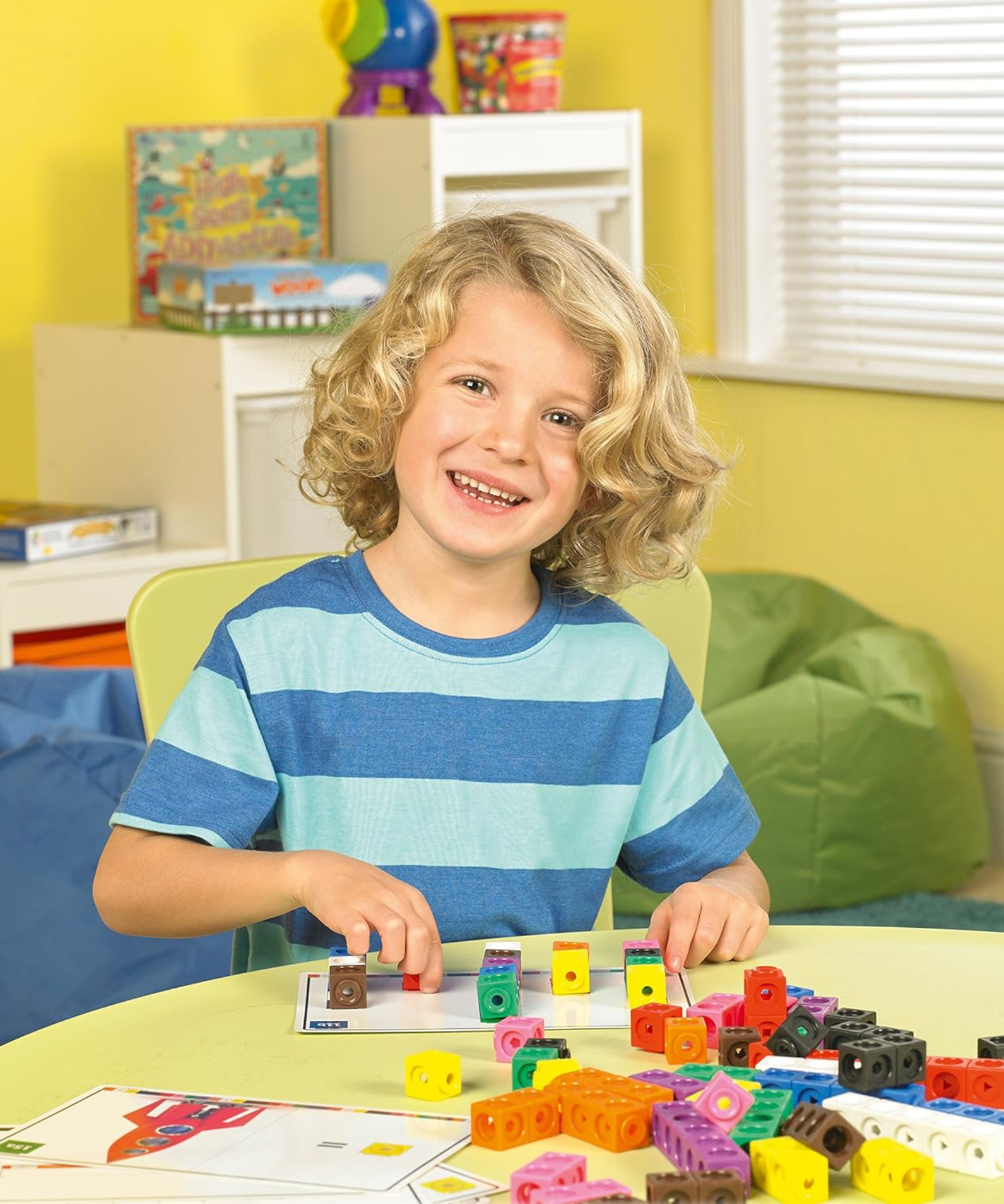 Learning Resources MathLink Cubes Activity Set, 100 Cubes & 30 Activities, Ages 4+, Hands-On Math & STEM Learning