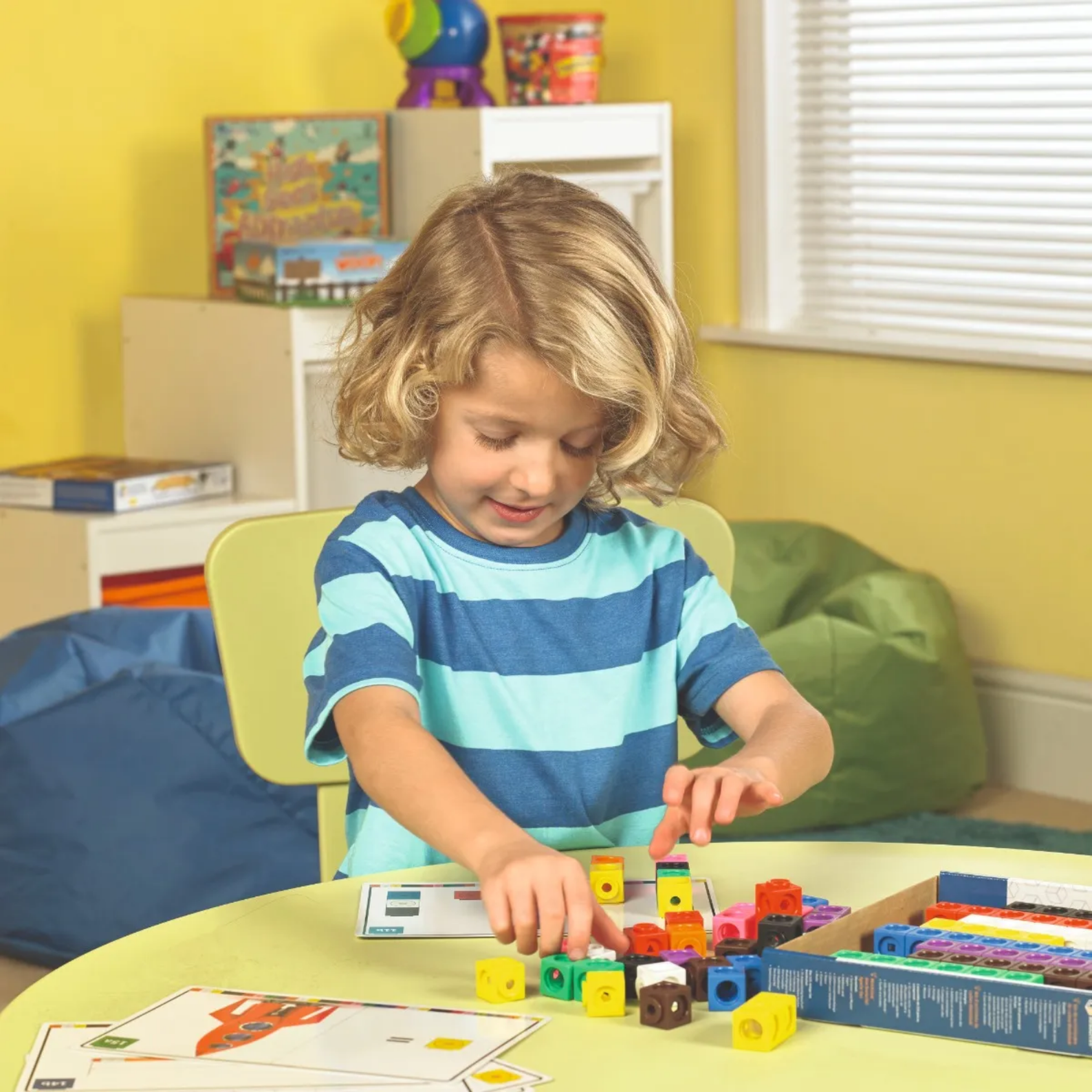 Learning Resources MathLink Cubes Activity Set, 100 Cubes & 30 Activities, Ages 4+, Hands-On Math & STEM Learning