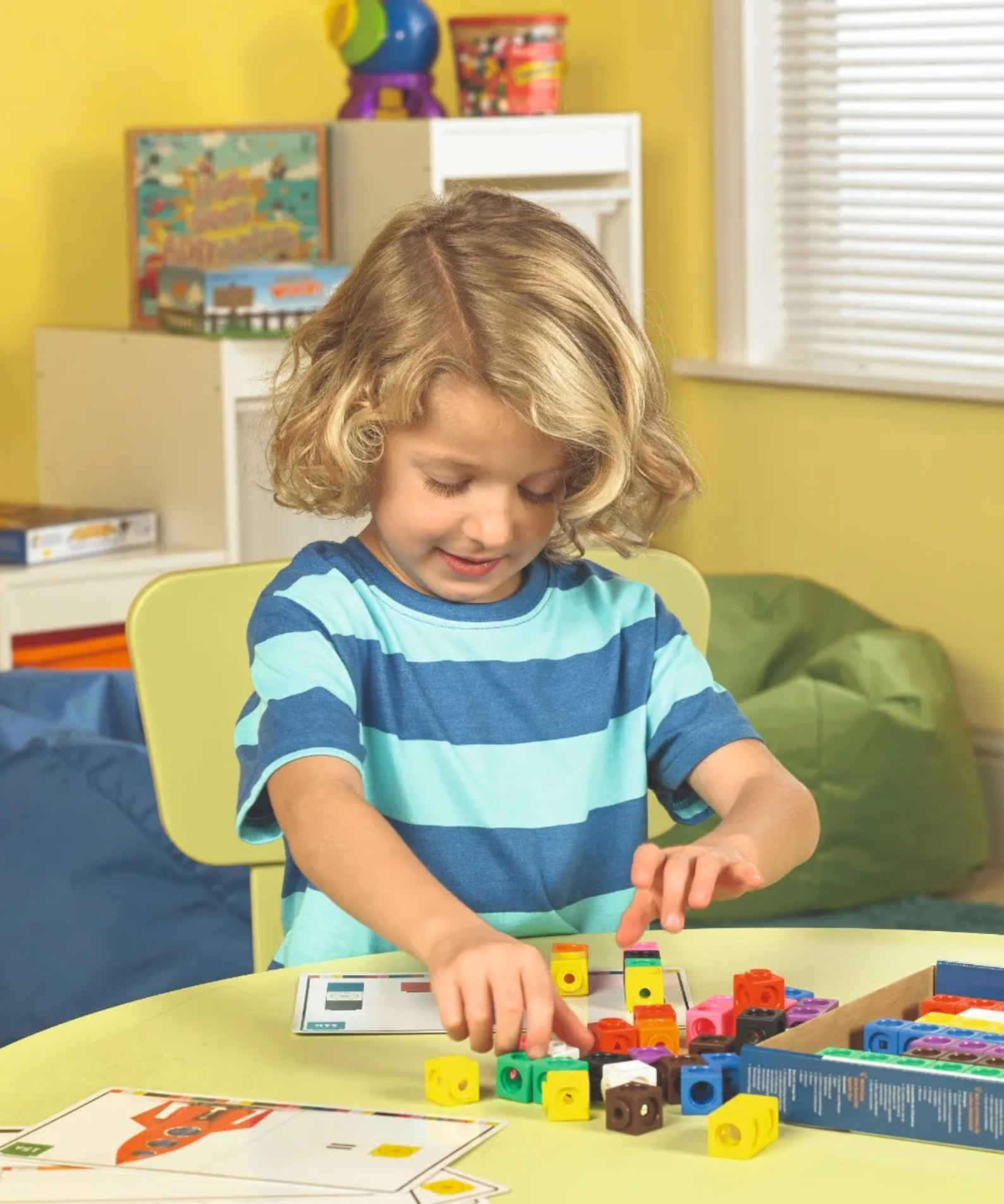 Learning Resources MathLink Cubes Activity Set, 100 Cubes & 30 Activities, Ages 4+, Hands-On Math & STEM Learning