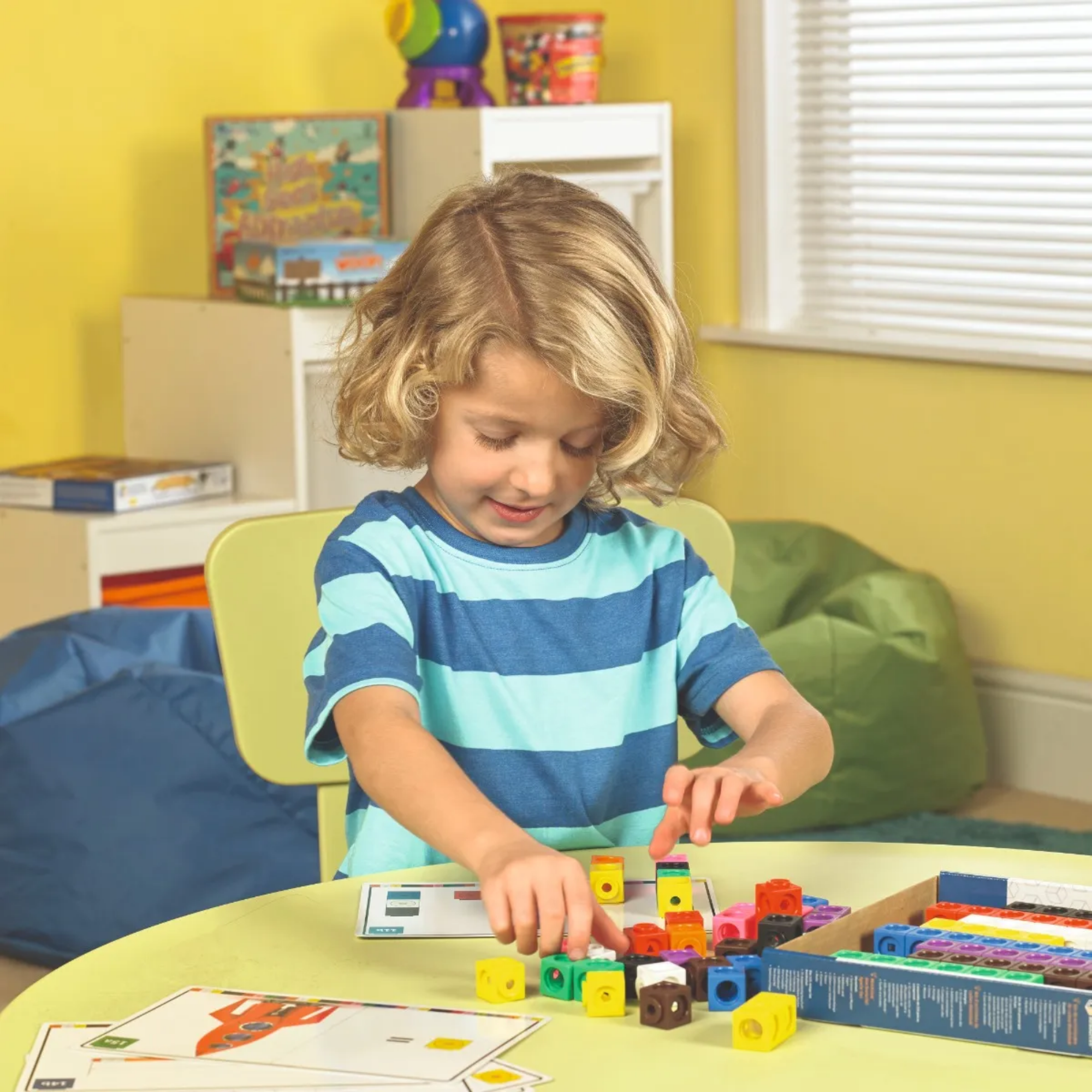 Learning Resources MathLink Cubes Activity Set, 100 Cubes & 30 Activities, Ages 4+, Hands-On Math & STEM Learning
