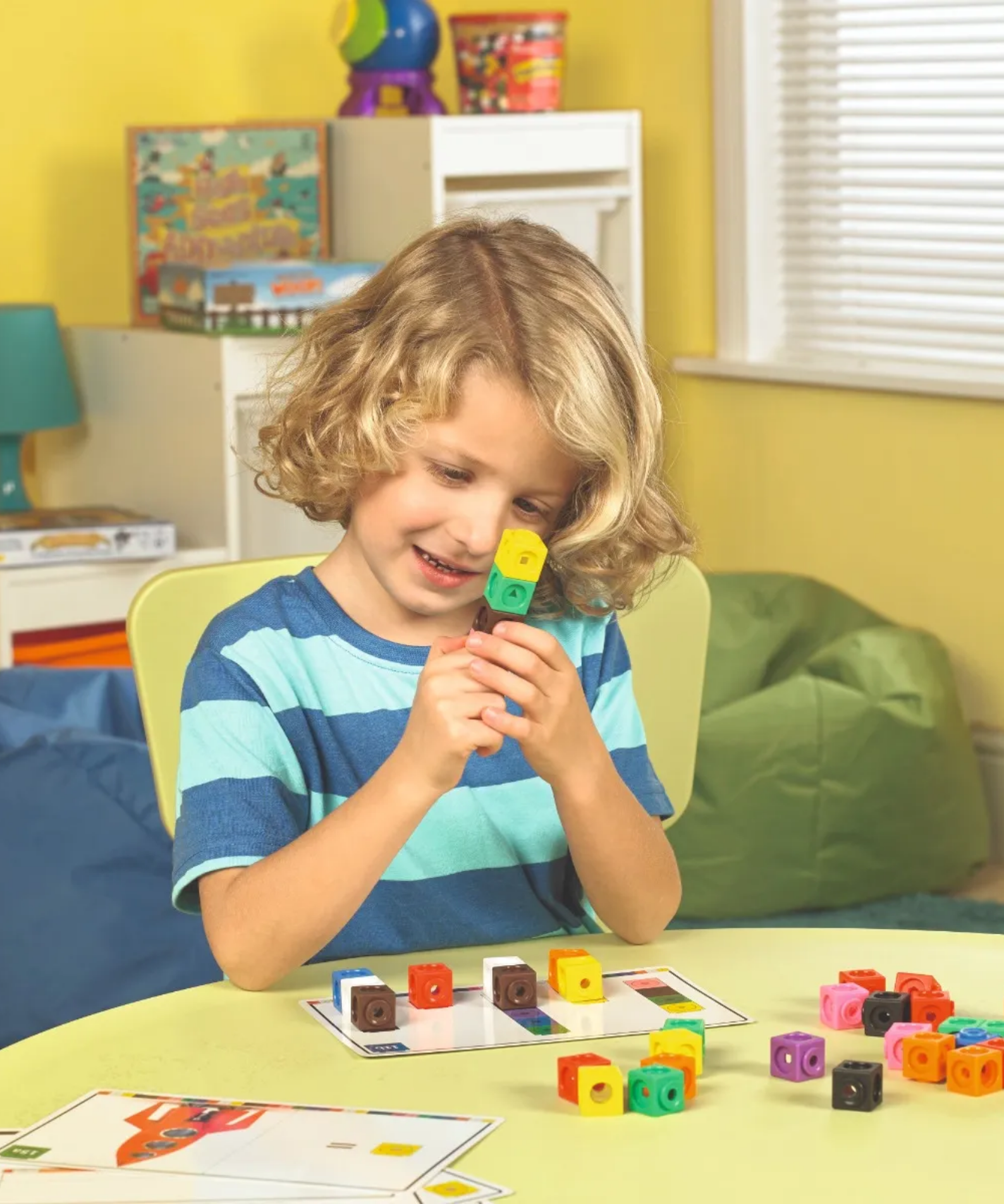 Learning Resources MathLink Cubes Activity Set, 100 Cubes & 30 Activities, Ages 4+, Hands-On Math & STEM Learning