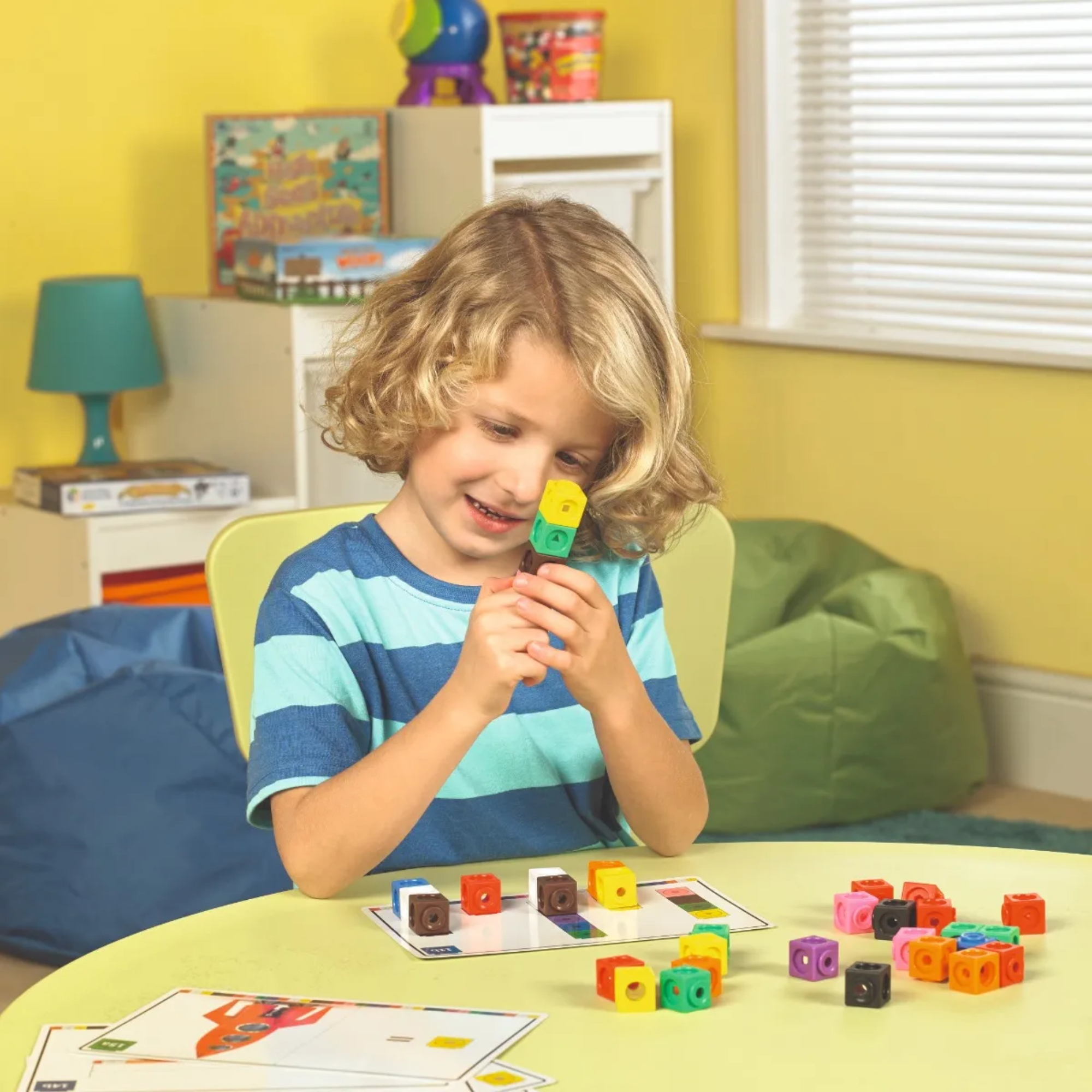 Learning Resources MathLink Cubes Activity Set, 100 Cubes & 30 Activities, Ages 4+, Hands-On Math & STEM Learning