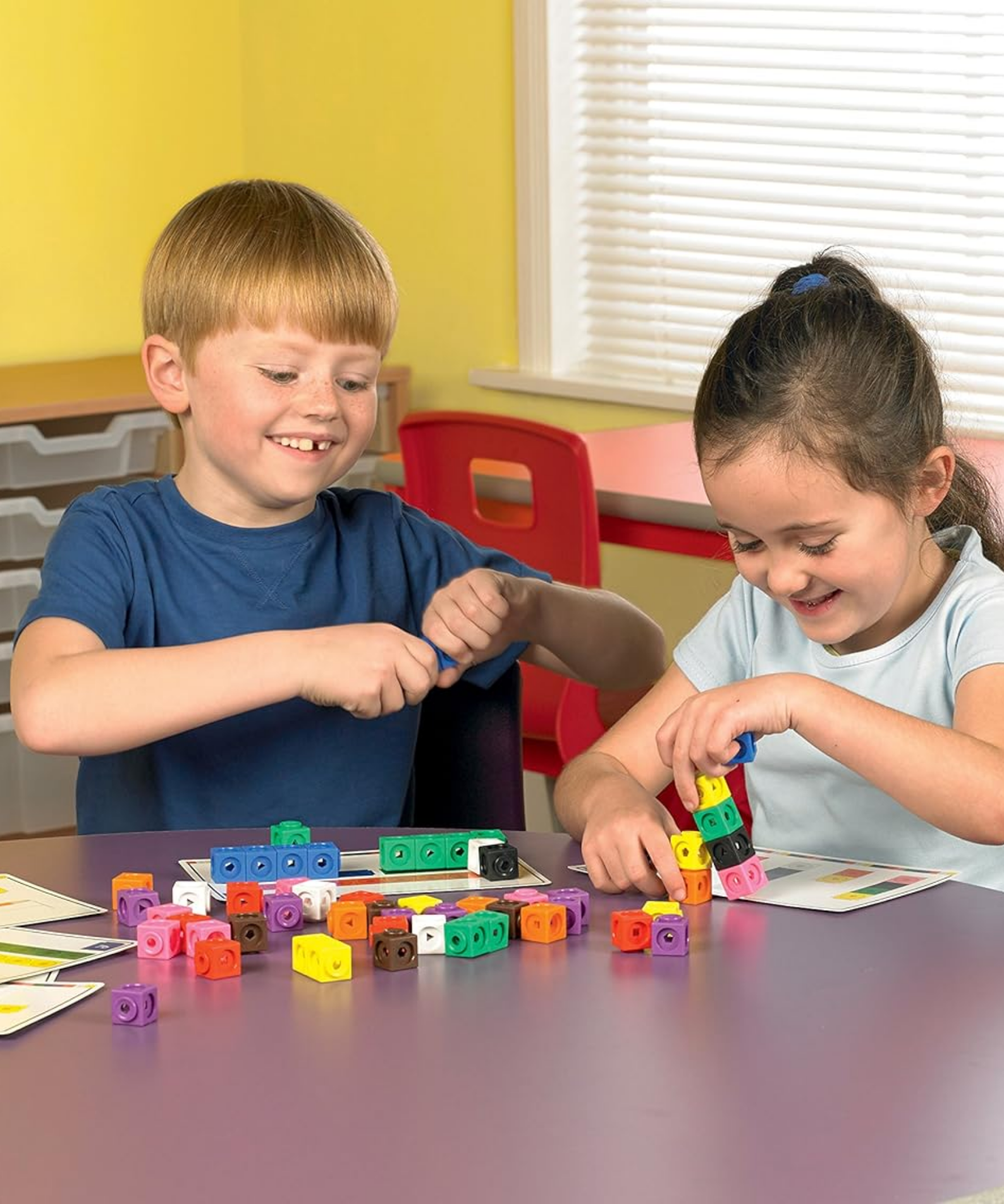 Learning Resources MathLink Cubes Activity Set, 100 Cubes & 30 Activities, Ages 4+, Hands-On Math & STEM Learning