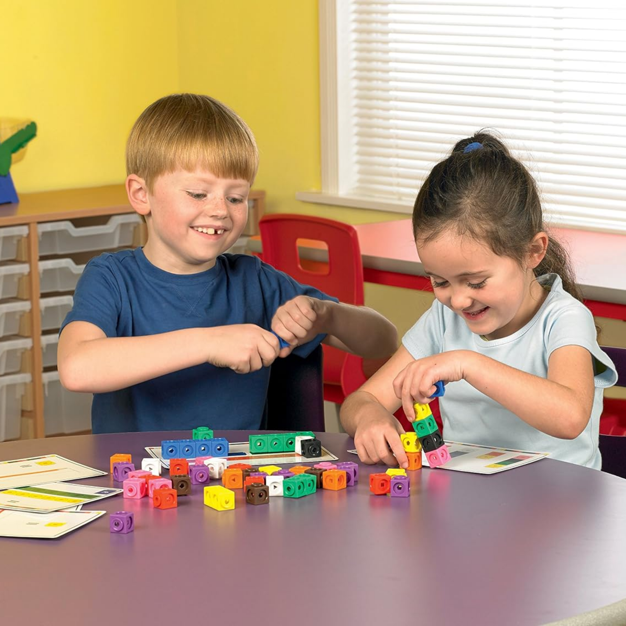 Learning Resources MathLink Cubes Activity Set, 100 Cubes & 30 Activities, Ages 4+, Hands-On Math & STEM Learning