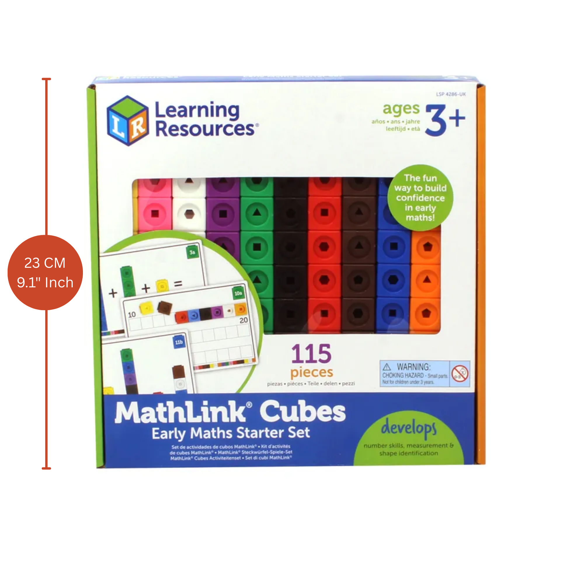 Learning Resources MathLink Cubes Activity Set, 100 Cubes & 30 Activities, Ages 4+, Hands-On Math & STEM Learning