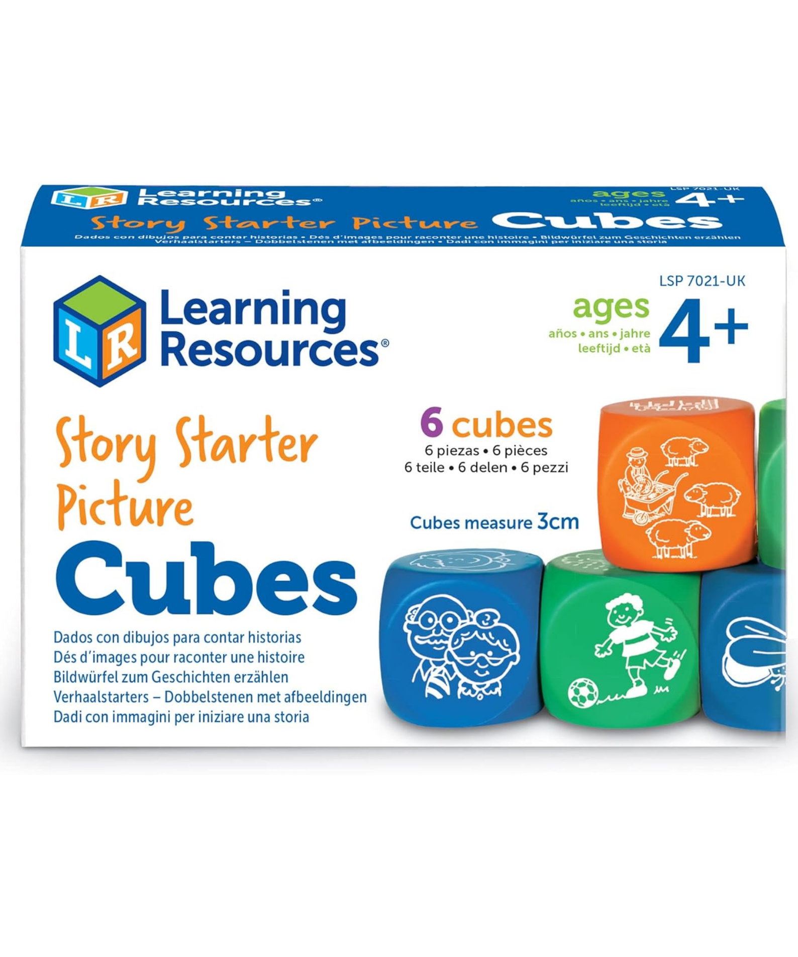 Learning Resources Story Starter Picture Cubes, Creative Storytelling & Vocabulary Game, Set of 6, Learning Resources