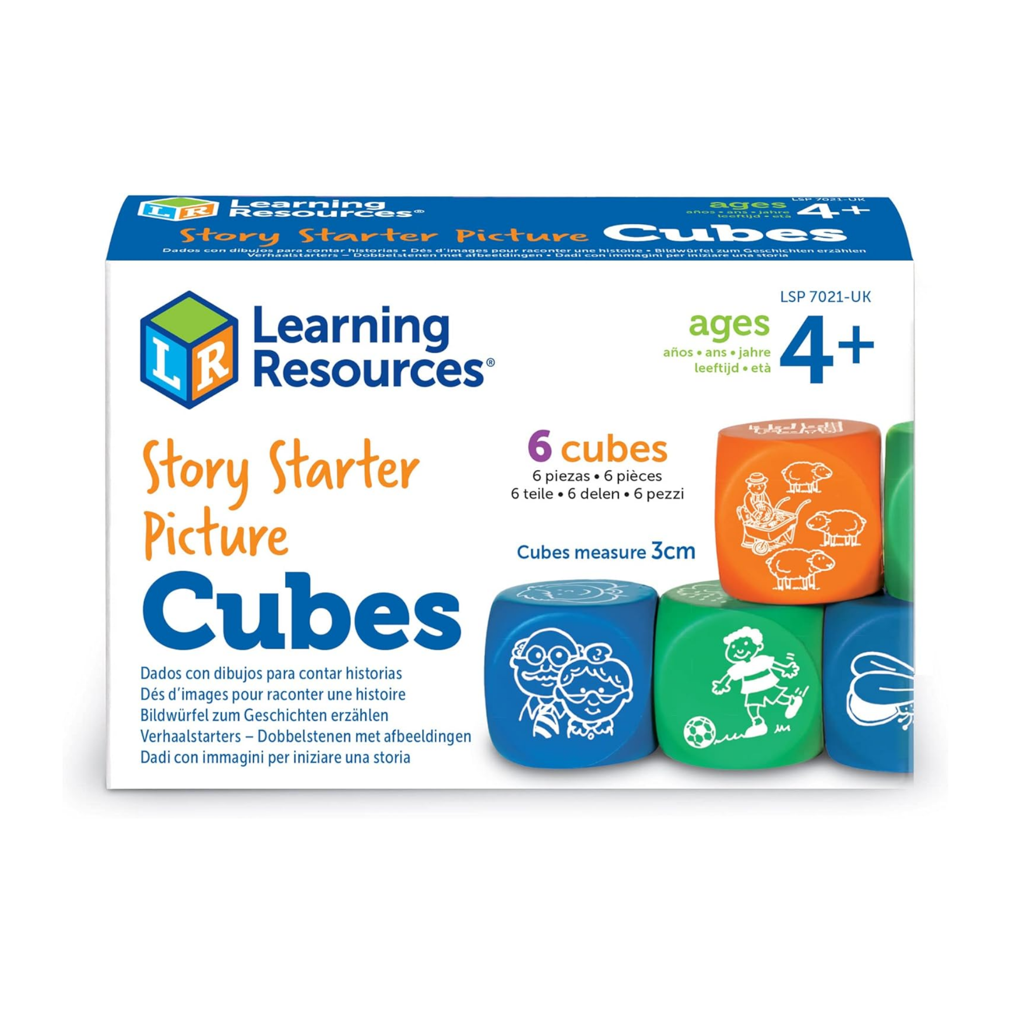 Learning Resources Story Starter Picture Cubes, Creative Storytelling & Vocabulary Game, Set of 6, Learning Resources