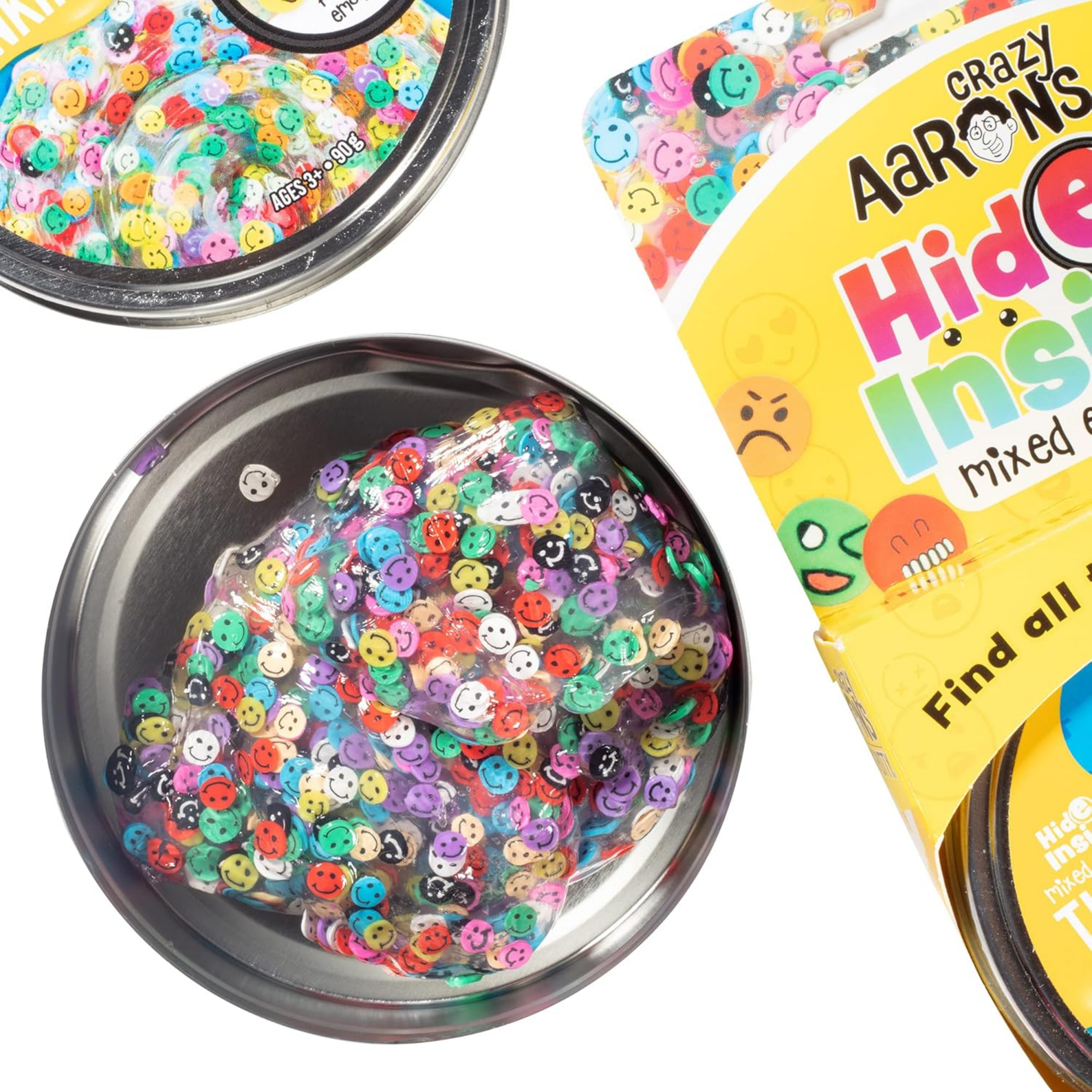 Crazy Aaron's Hide Inside! Mixed Emotions Thinking Putty, 4" Tin with 90g of Non-Toxic Sensory Play Putty which Never Dries Out, Soft Textured Creative Fidget Toy for Boys and Girls Ages 3Y+