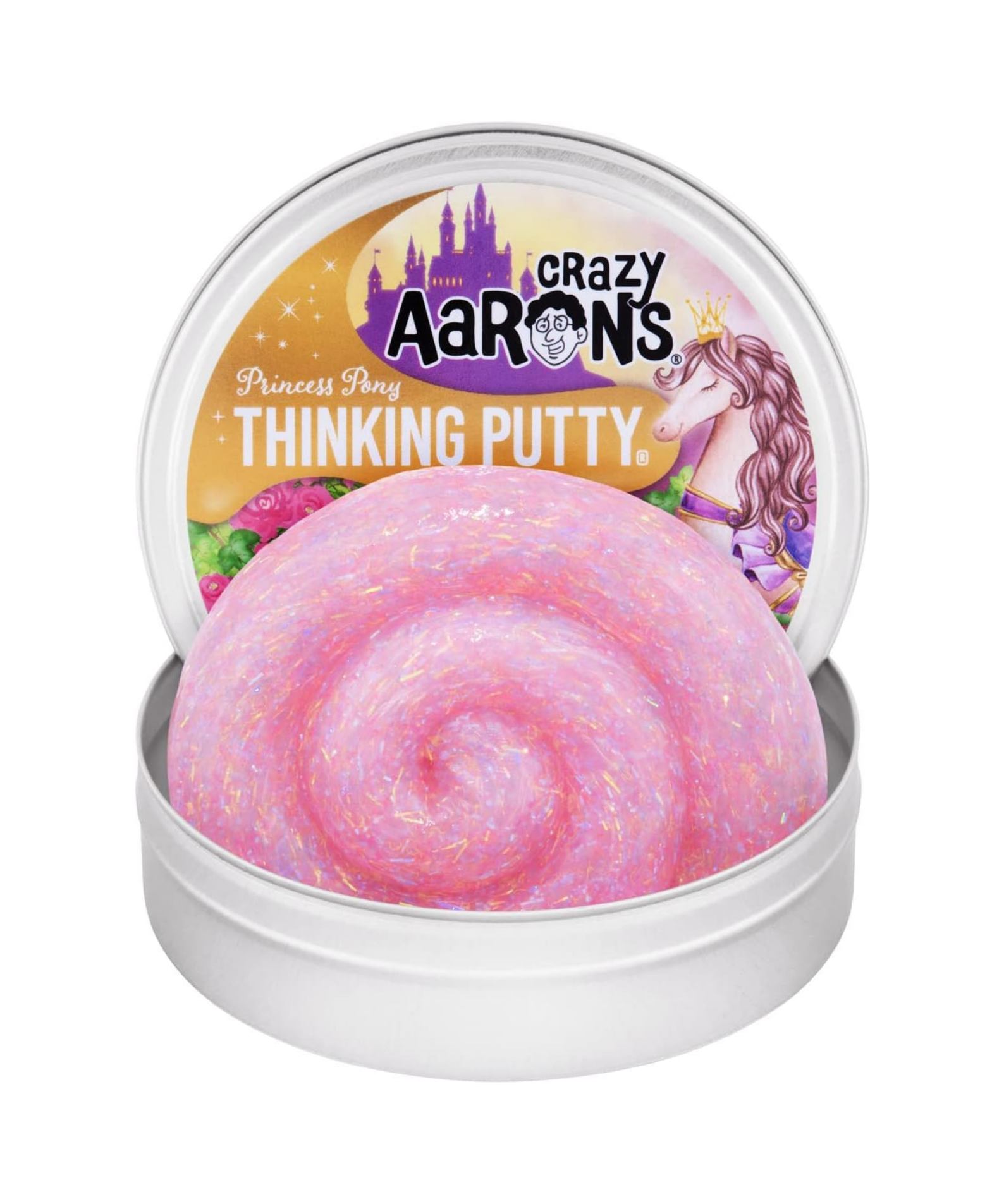 Crazy Aaron's Princess Pony Thinking Putty, 4" Tin with 90g of Non-Toxic Sensory Play Putty which Never Dries Out, Soft Textured Creative Fidget Toy for Boys and Girls Ages 3Y+