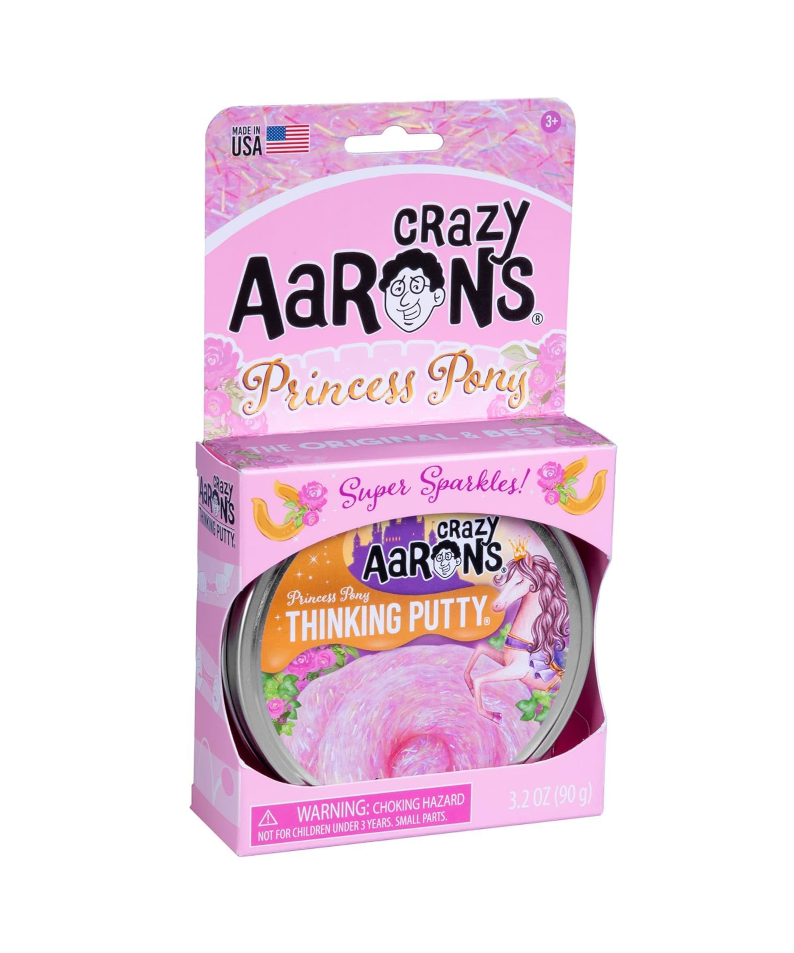 Crazy Aaron's Princess Pony Thinking Putty, 4" Tin with 90g of Non-Toxic Sensory Play Putty which Never Dries Out, Soft Textured Creative Fidget Toy for Boys and Girls Ages 3Y+