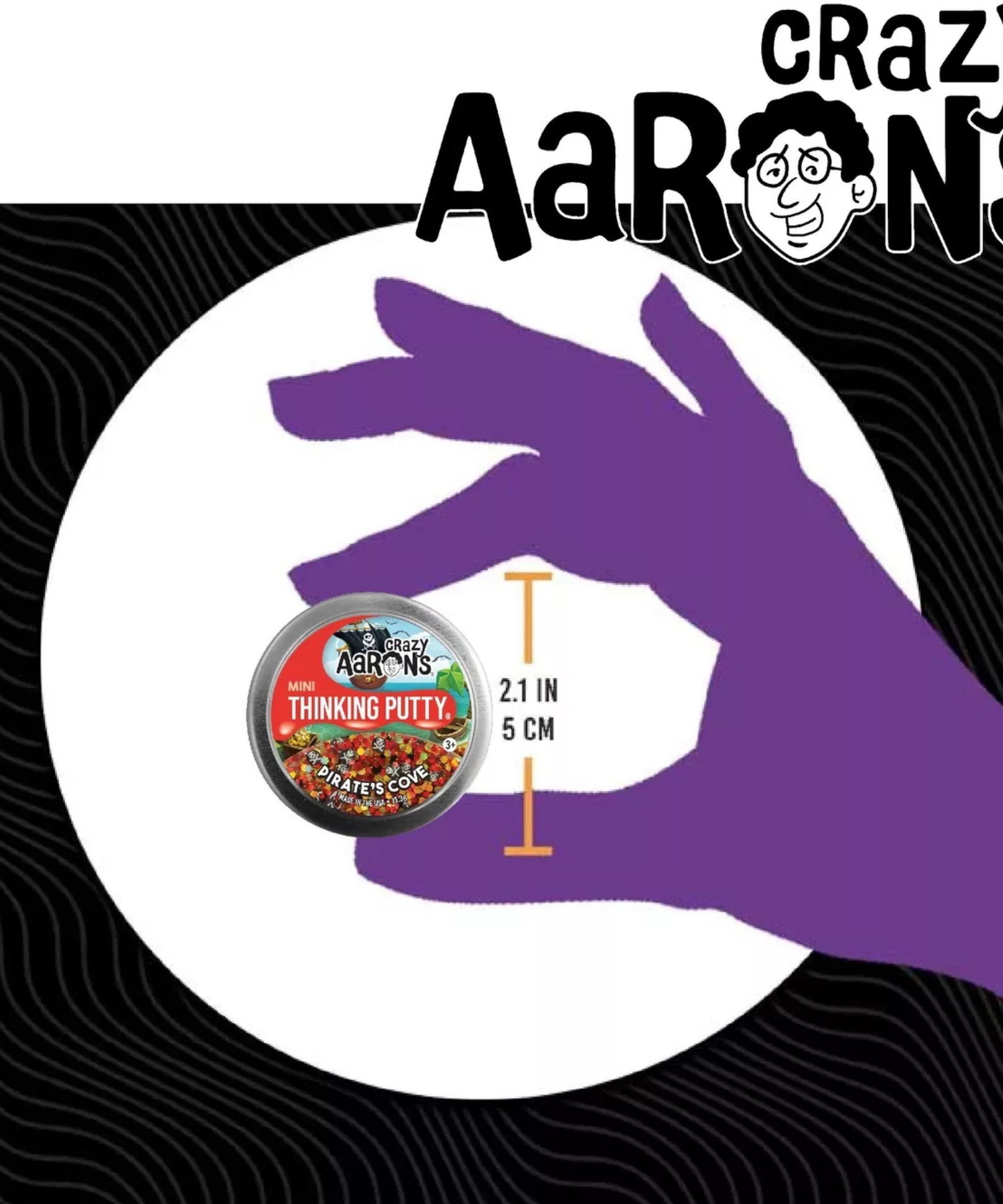 Crazy Aaron's Mini Pirate's Cove Thinking Putty, 2" Tin with 13g of Non-Toxic Sensory Play Putty which Never Dries Out, Soft Textured Creative Fidget Toy for Boys and Girls Ages 3Y+