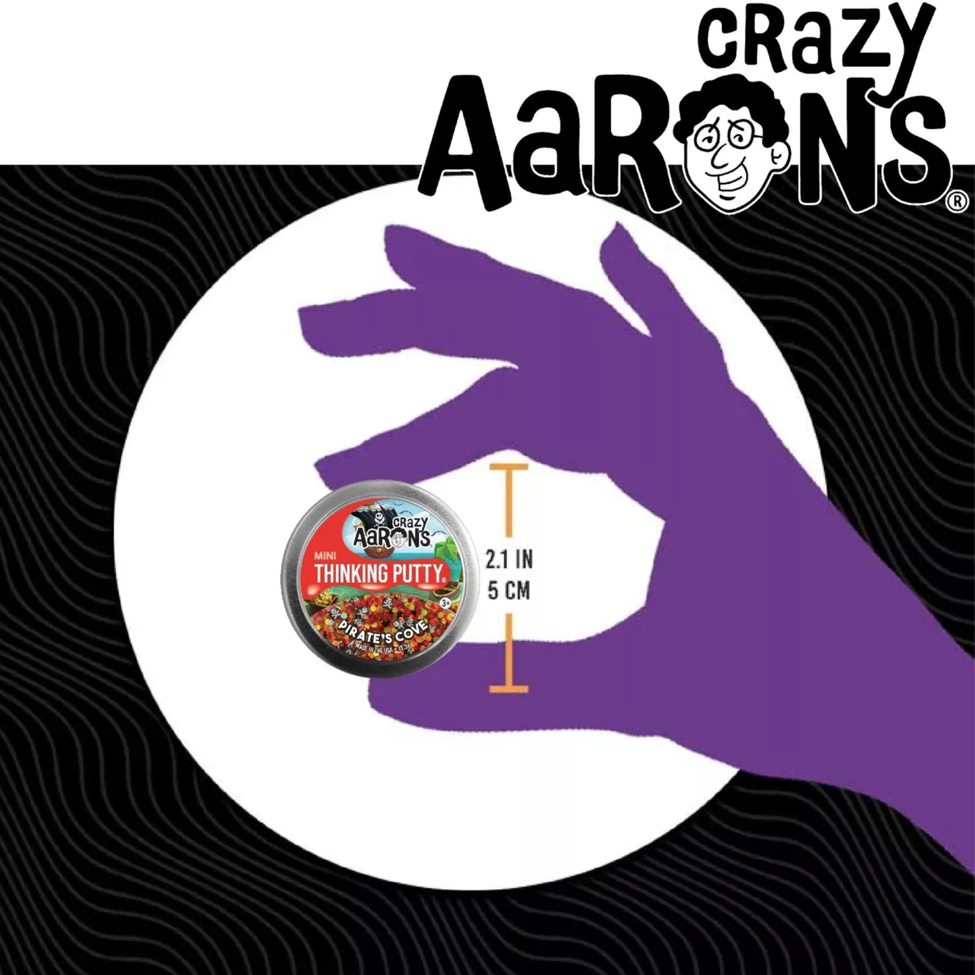 Crazy Aaron's Mini Pirate's Cove Thinking Putty, 2" Tin with 13g of Non-Toxic Sensory Play Putty which Never Dries Out, Soft Textured Creative Fidget Toy for Boys and Girls Ages 3Y+