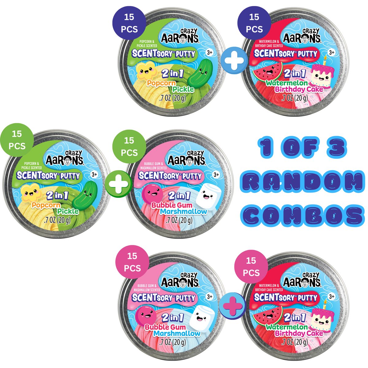 Crazy Aaron's 30 Count Assortment Scented Thinking Putty, 2.75" Tin with 20g of Non-Toxic Sensory Play Putty which Never Dries Out, Soft Textured Creative Fidget Toy for Kids Ages 3Y+ (Contains Duplicates)