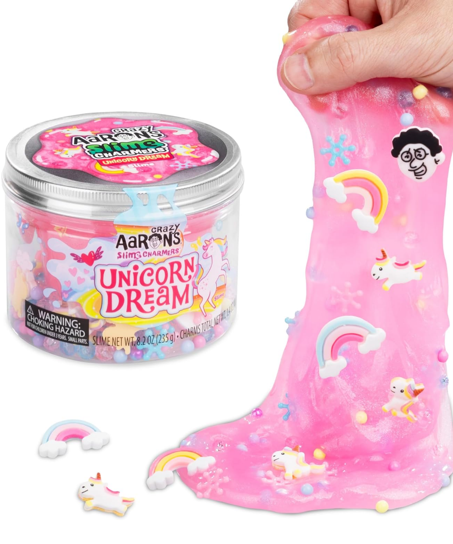 Crazy Aaron’s Slime Charmers - Unicorn Dream, Floral Scented Slime with Charms, Non-Toxic, Super Stretchy & Squishy Fidget Toy Suitable for Boys and Girls Aged 3Y+