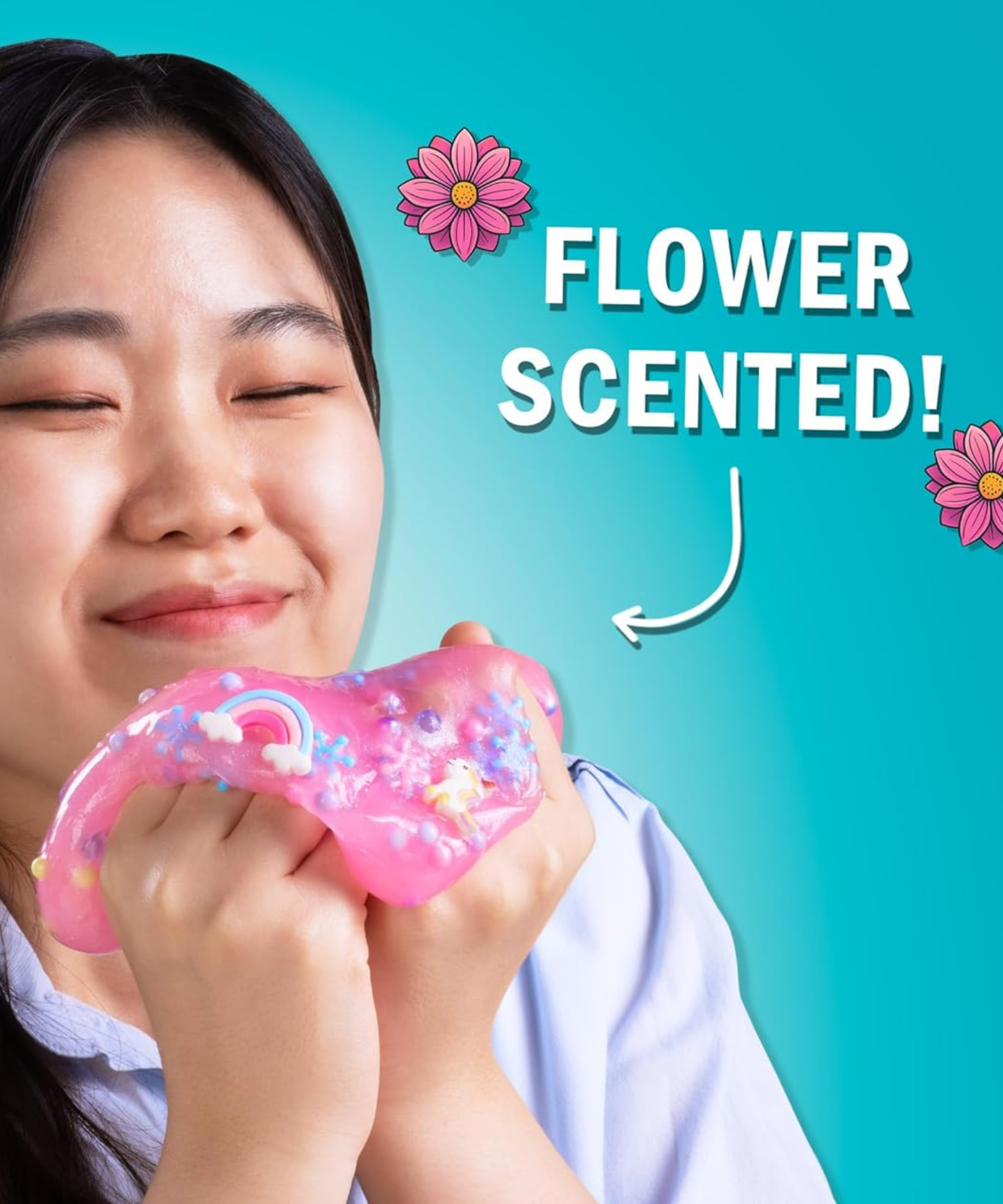 Crazy Aaron’s Slime Charmers - Unicorn Dream, Floral Scented Slime with Charms, Non-Toxic, Super Stretchy & Squishy Fidget Toy Suitable for Boys and Girls Aged 3Y+