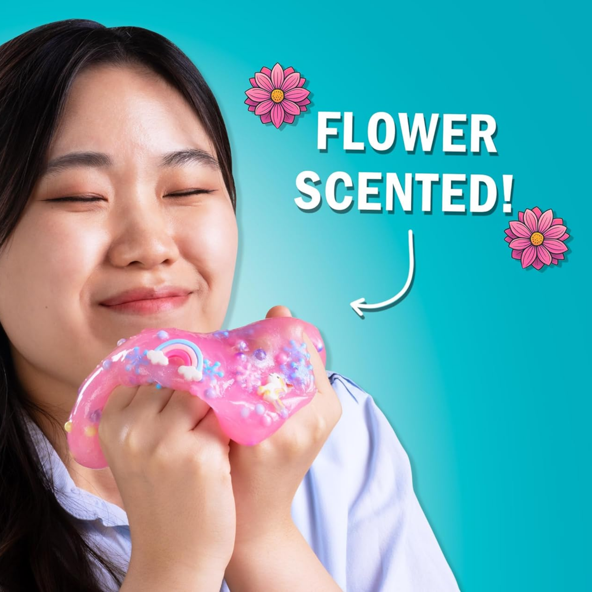 Crazy Aaron’s Slime Charmers - Unicorn Dream, Floral Scented Slime with Charms, Non-Toxic, Super Stretchy & Squishy Fidget Toy Suitable for Boys and Girls Aged 3Y+