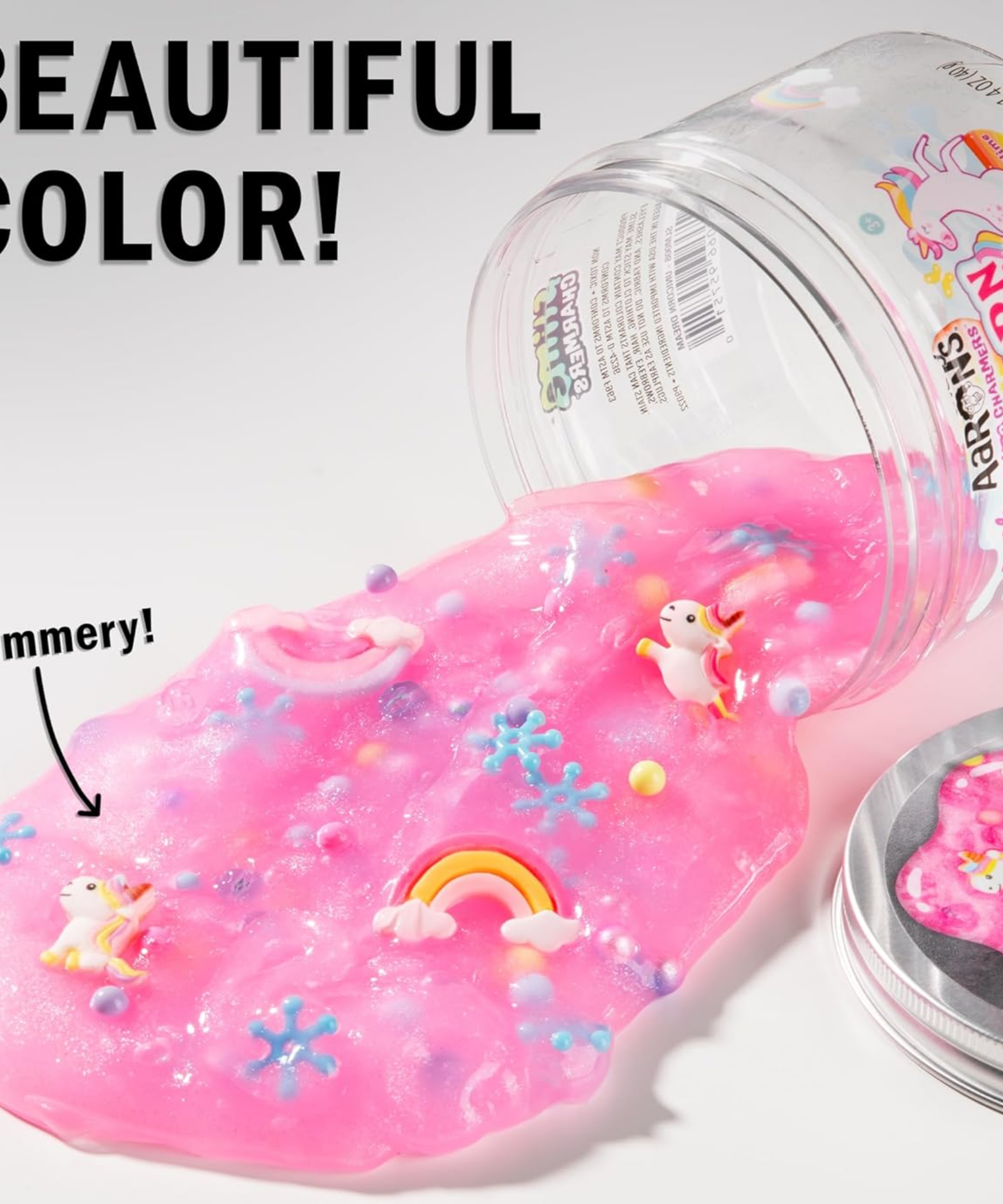 Crazy Aaron’s Slime Charmers - Unicorn Dream, Floral Scented Slime with Charms, Non-Toxic, Super Stretchy & Squishy Fidget Toy Suitable for Boys and Girls Aged 3Y+