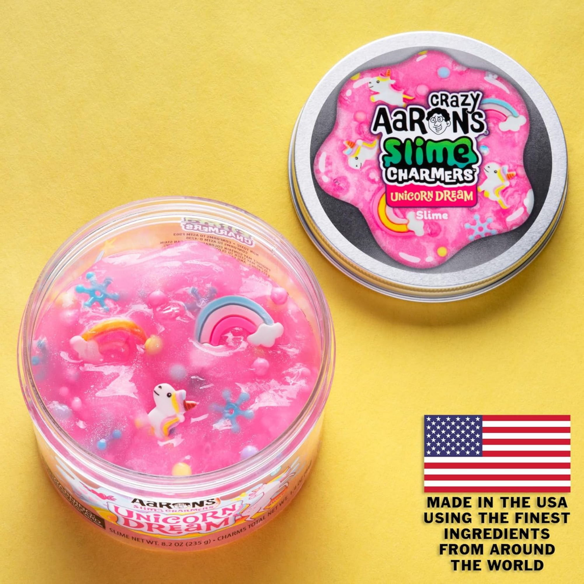 Crazy Aaron’s Slime Charmers - Unicorn Dream, Floral Scented Slime with Charms, Non-Toxic, Super Stretchy & Squishy Fidget Toy Suitable for Boys and Girls Aged 3Y+