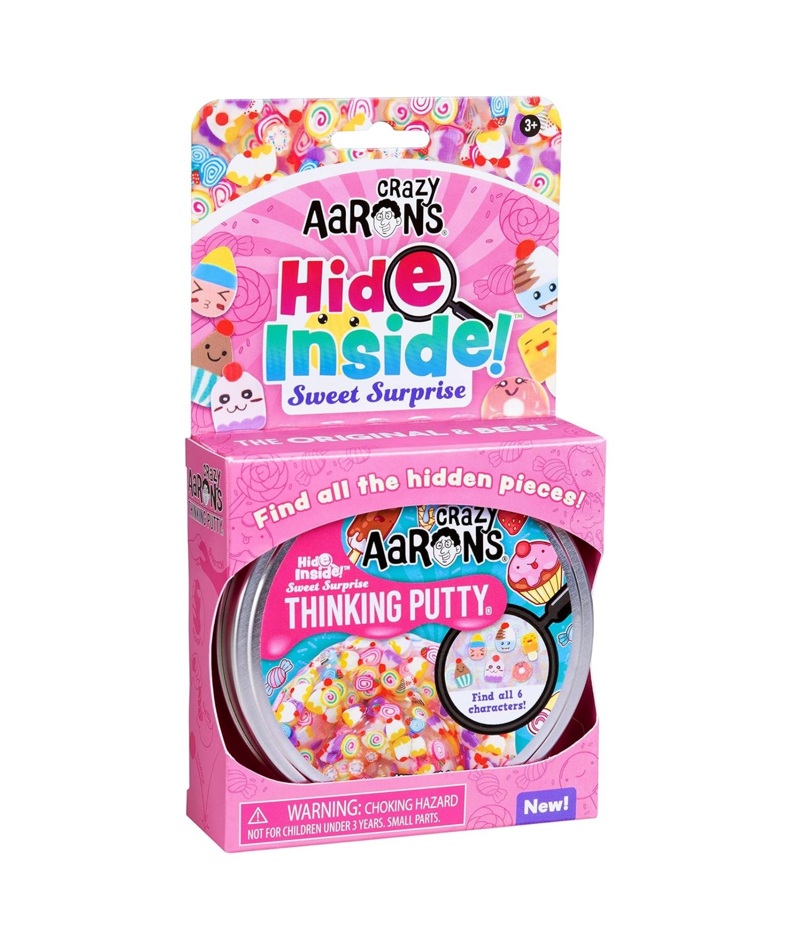 Crazy Aaron's Hide Inside! Sweet Surprise Thinking Putty, 4" Tin with 90g of Non-Toxic Sensory Play Putty which Never Dries Out, Soft Textured Creative Fidget Toy for Boys and Girls Ages 3Y+