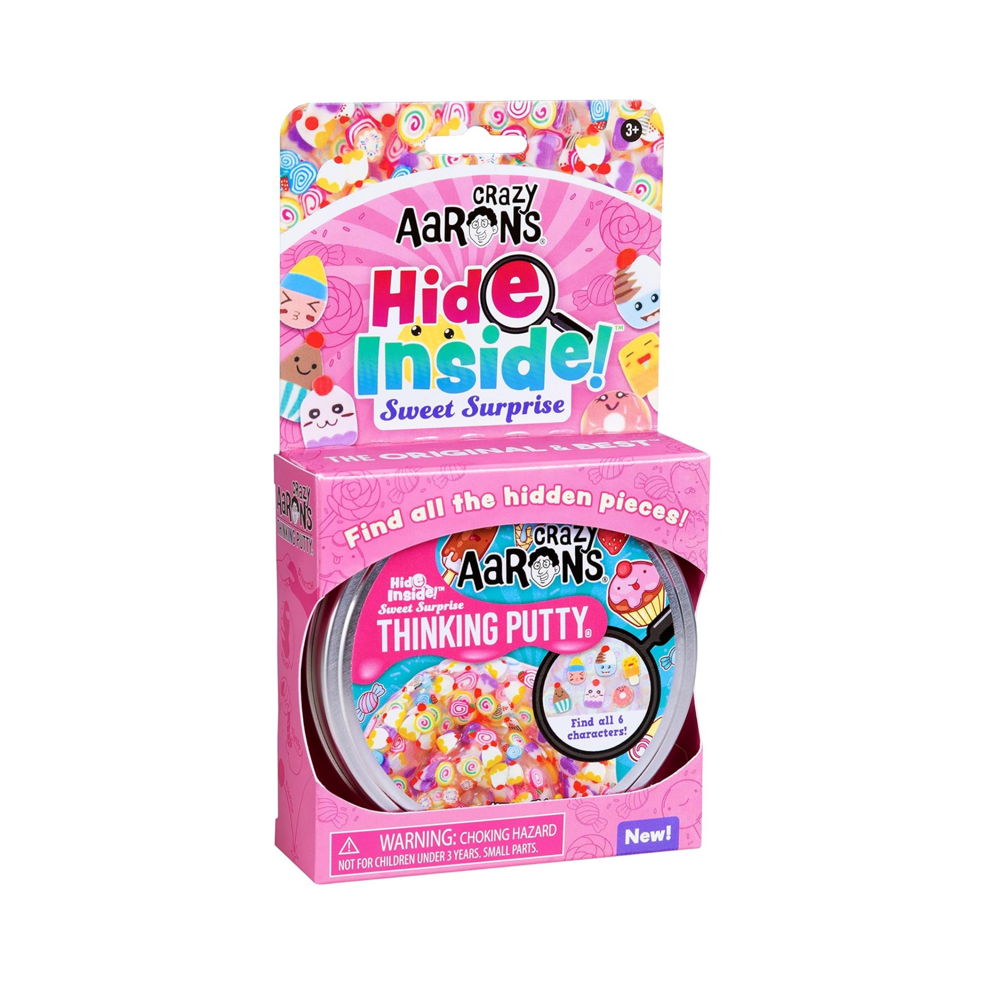 Crazy Aaron's Hide Inside! Sweet Surprise Thinking Putty, 4" Tin with 90g of Non-Toxic Sensory Play Putty which Never Dries Out, Soft Textured Creative Fidget Toy for Boys and Girls Ages 3Y+