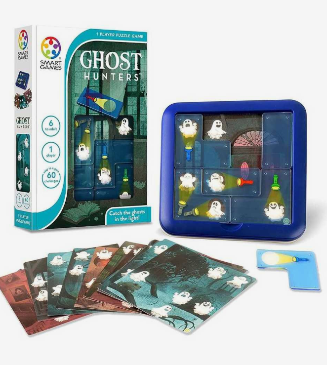 SmartGames Ghost Hunters, Fun IQ Brain Teaser Puzzle, Cognitive Development STEM Toy with 60+ Challenges, Travel Friendly Tabletop Educational Matching Puzzle Game, Suitable for Children Above 6+