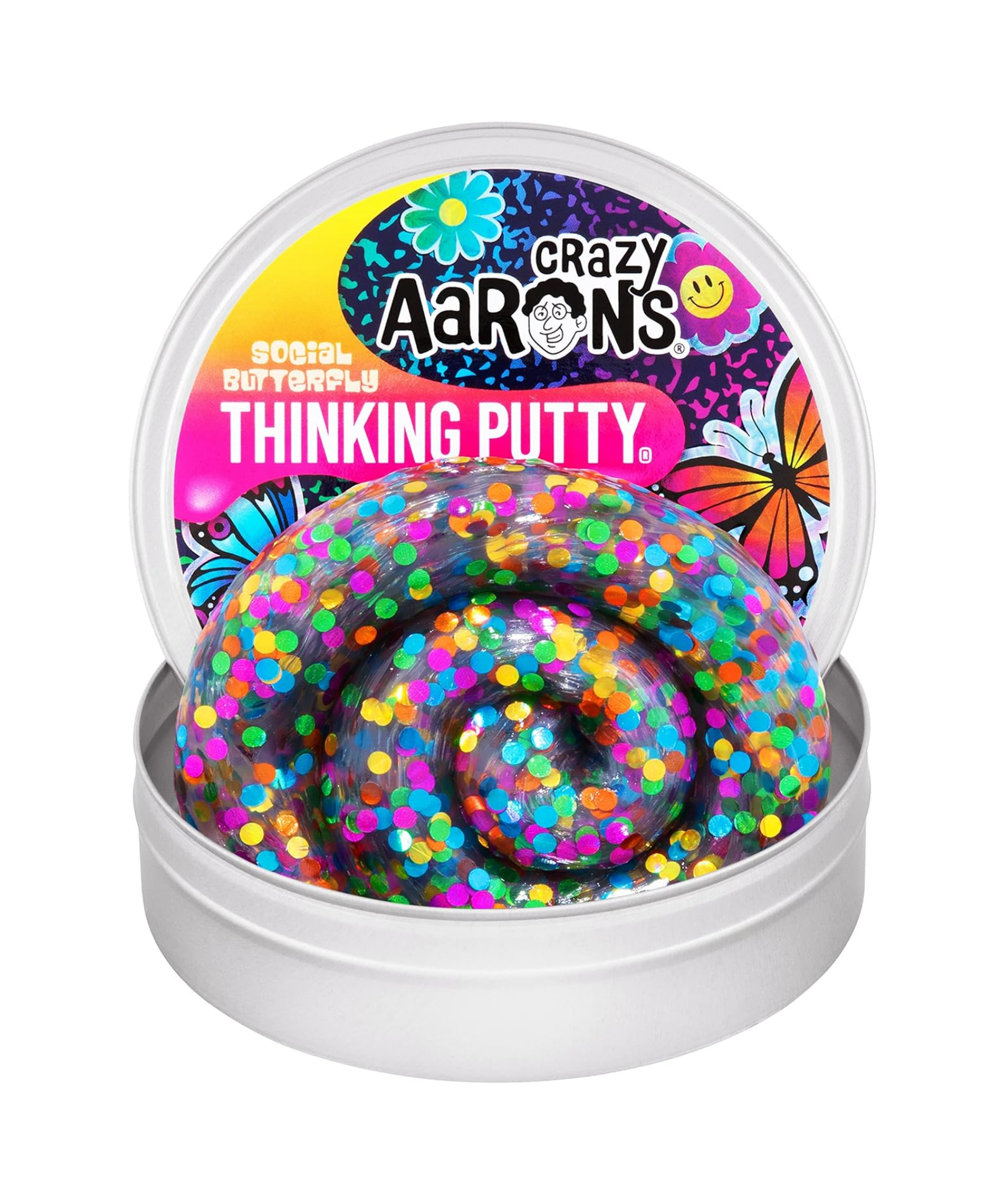 Crazy Aaron's Social Bitterly Thinking Putty, 4" Tin with 90g of Non-Toxic Sensory Play Putty which Never Dries Out, Soft Textured Creative Fidget Toy for Boys and Girls Ages 3Y+