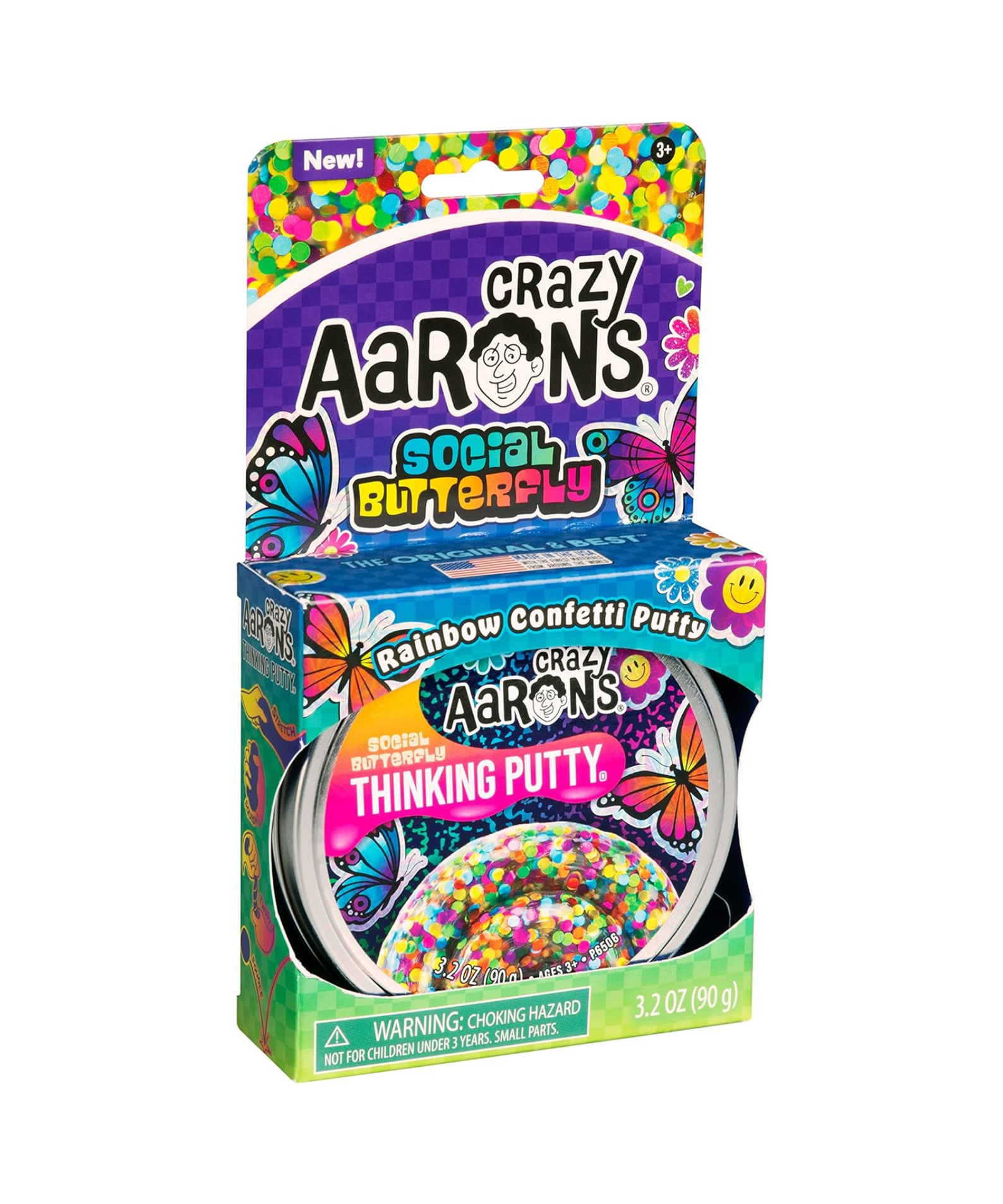 Crazy Aaron's Social Bitterly Thinking Putty, 4" Tin with 90g of Non-Toxic Sensory Play Putty which Never Dries Out, Soft Textured Creative Fidget Toy for Boys and Girls Ages 3Y+