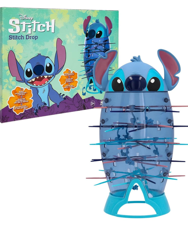 Disney Stitch Drop Skill Game, Interactive Family & Kids Party Game, Dexterity Challenge, Fun Strategy Play for Ages 4+