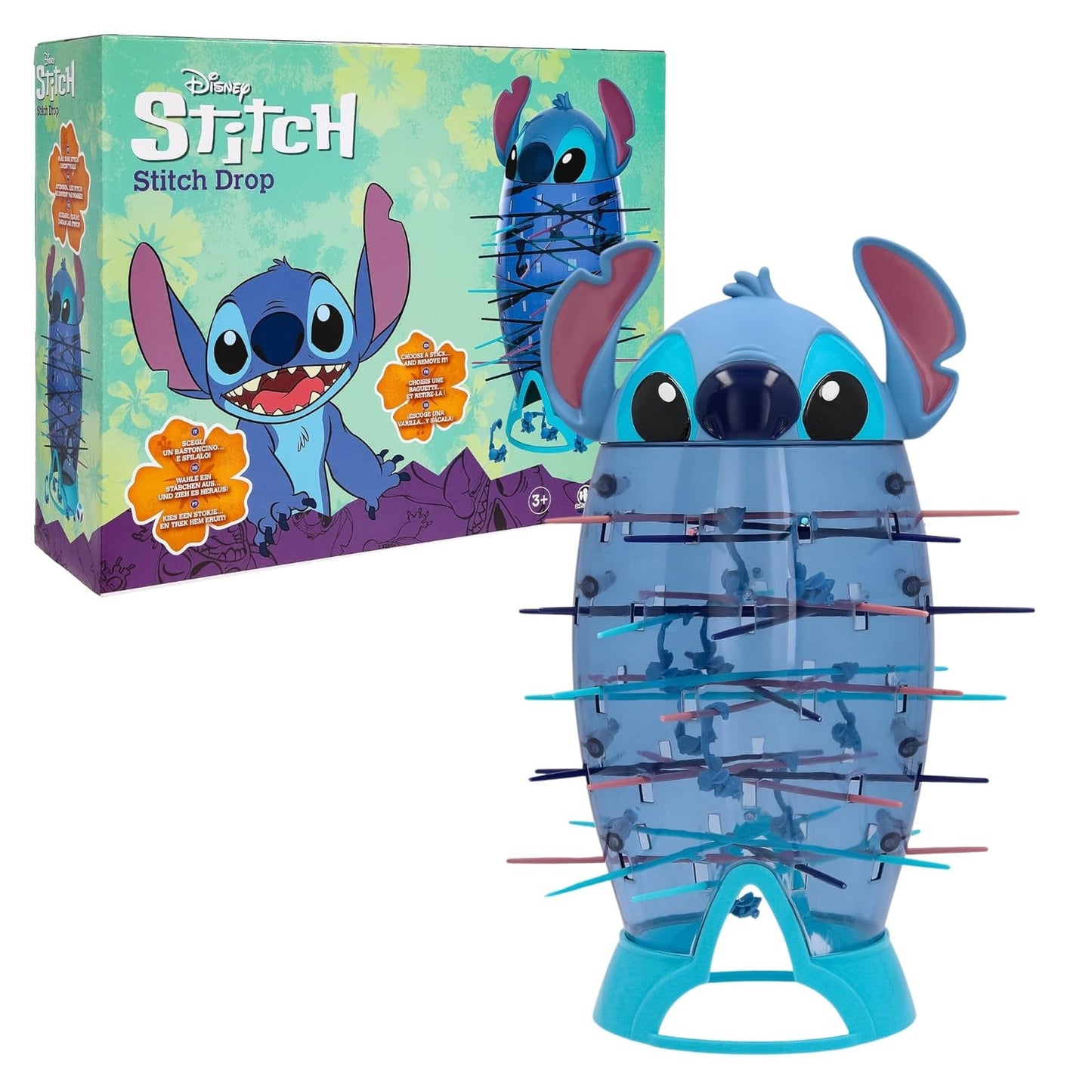 Disney Stitch Drop Skill Game, Interactive Family & Kids Party Game, Dexterity Challenge, Fun Strategy Play for Ages 4+