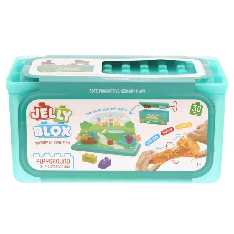 Goliath Jelly Blox Playground Store & Play Case, 30 Piece Toddler & Preschool Building Blocks, Ouch-Free Tactile & Sensory Play Fidget Toy, Stackable, Squishable & Stretchable Blocks for Children 2+