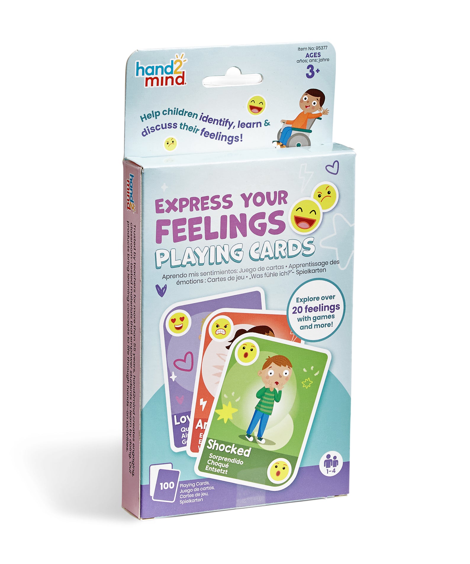 Learning Resources Express Your Feelings Playing Cards, 100-Card SEL Flash Card Set for Kids, Social Emotional Learning Activities for Home, Classrooms & Counsellors, Ages 3+