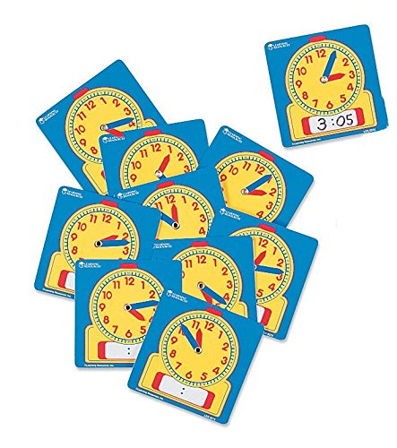 Learning Resources Write & Wipe Student Clocks, Set of 10, Ages 6+, Interactive Time-Telling Practice