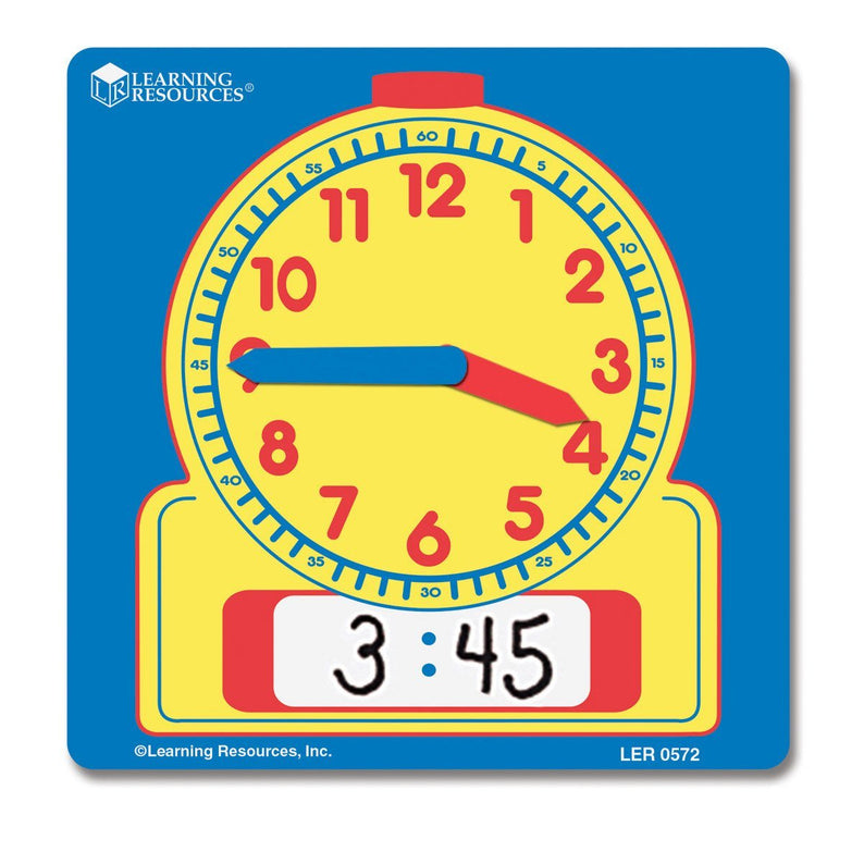 Learning Resources Write & Wipe Student Clocks, Set of 10, Ages 6+, Interactive Time-Telling Practice - Quick Learning