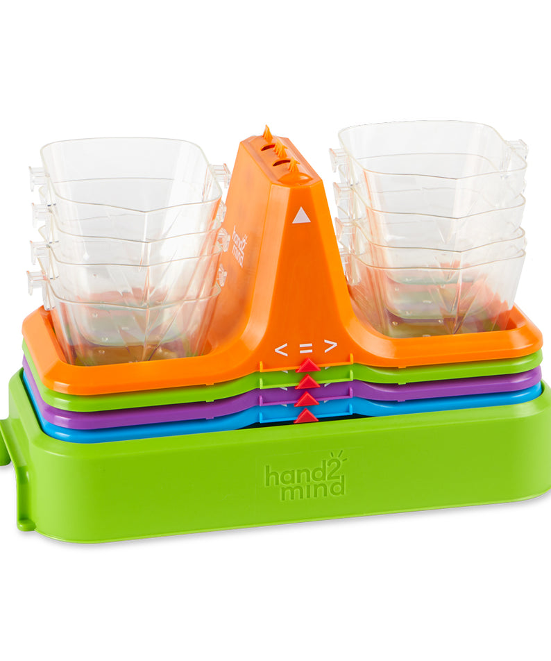 Learning Resources Nestable Bucket Balances (Set of 4), Math Manipulative Scale for Learning Weight, Volume, and Equivalency, Ideal for Kids Aged 3+