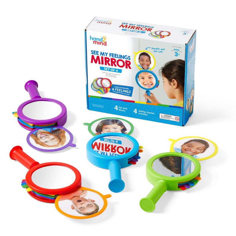 Learning Resources See My Feelings Mirror Set of 4 Emotional Recognition Tool for Kids Ages 3 Plus