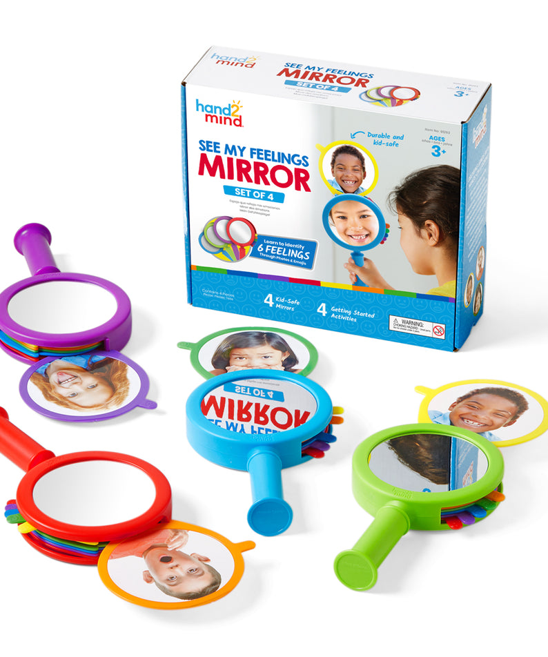 Learning Resources See My Feelings Mirror Set of 4 Emotional Recognition Tool for Kids Ages 3 Plus