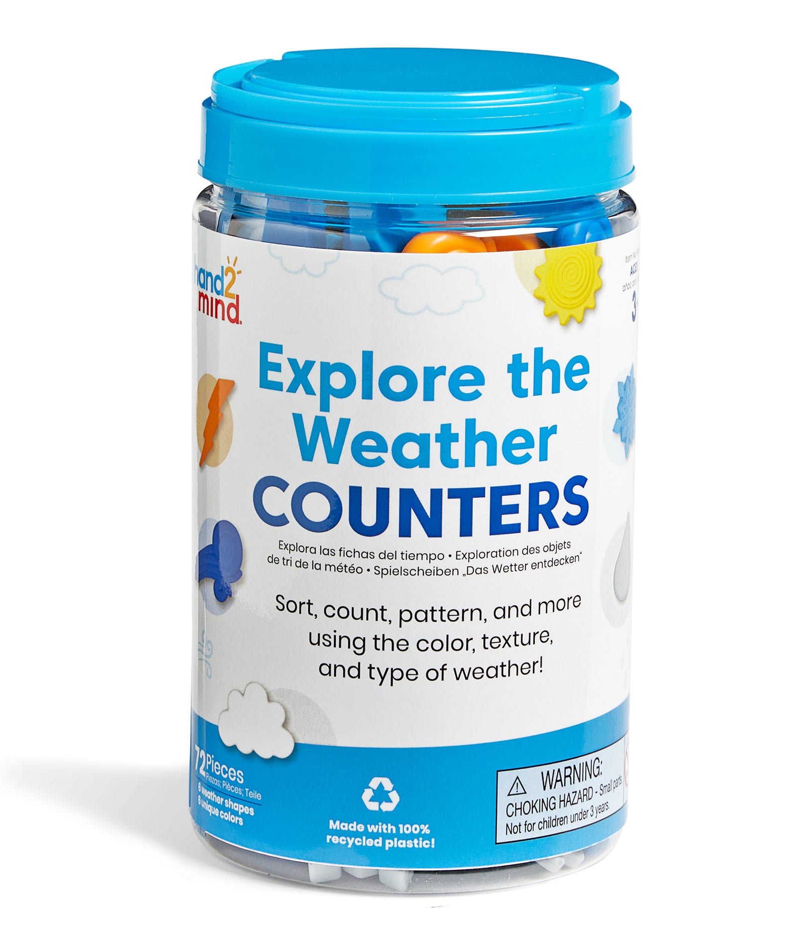 Learning Resources Explore the Weather Counters Set of 72 Recycled Maths Counters for Kids Ages 3 Plus