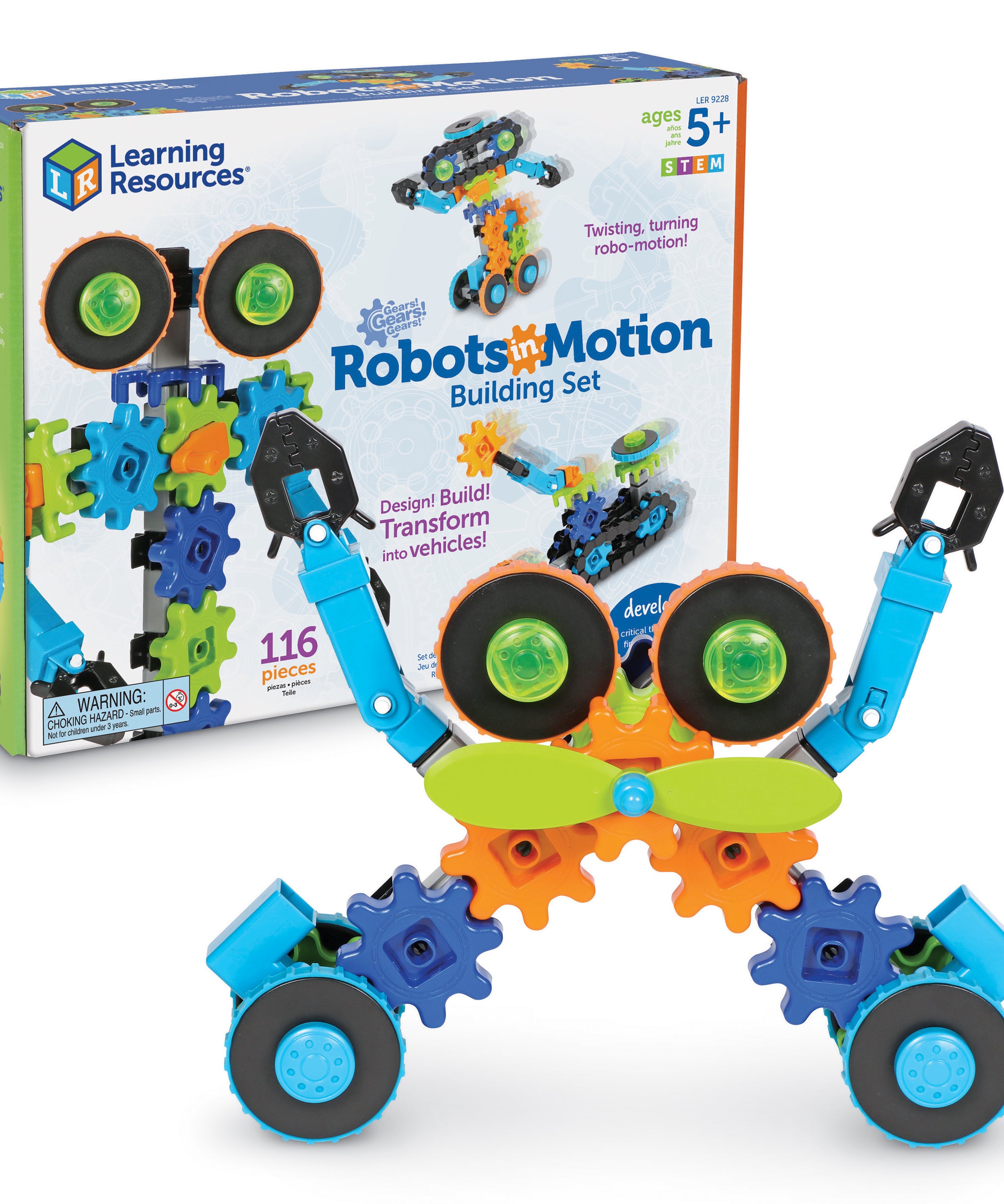 Learning Resources Gears! Gears! Gears! Robots In Motion, 116-Piece STEM Building Set