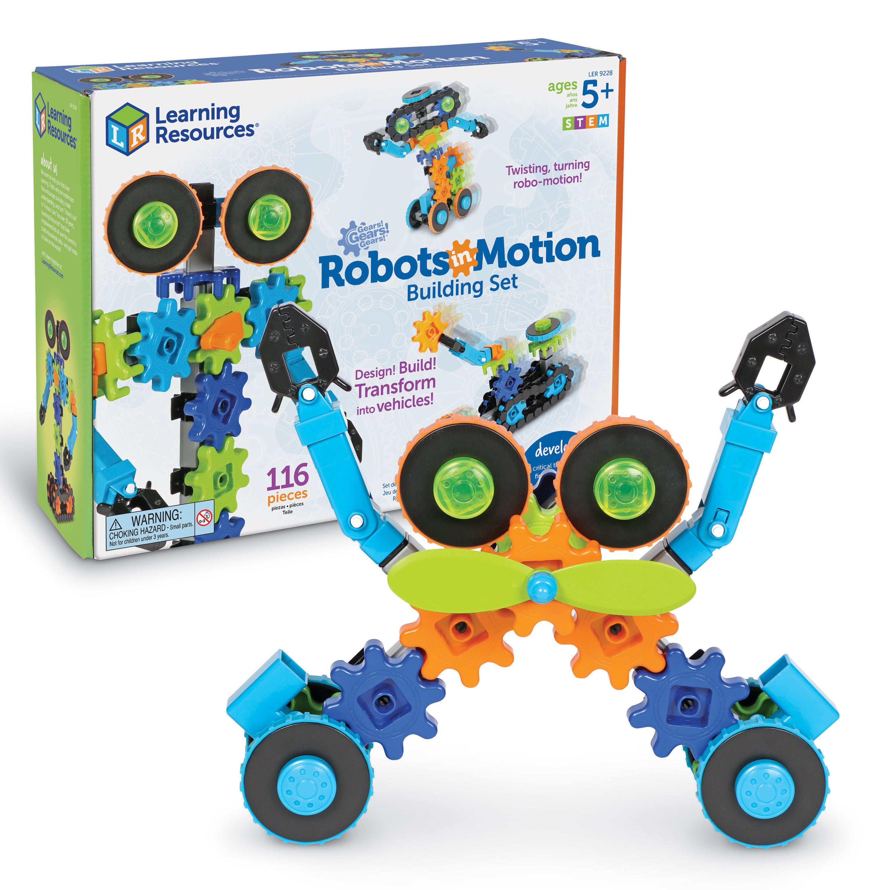 Learning Resources Gears! Gears! Gears! Robots In Motion, 116-Piece STEM Building Set