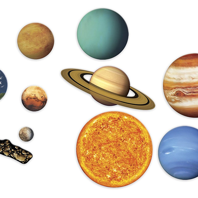 Learning Resources Giant Magnetic Solar System, Full-Colour, Realistic Solar System Magnets for Whiteboard Demonstrations, Includes Planets, Pluto, Moon, Asteroid Belt & Activity Guide, For Kids Ages 5+