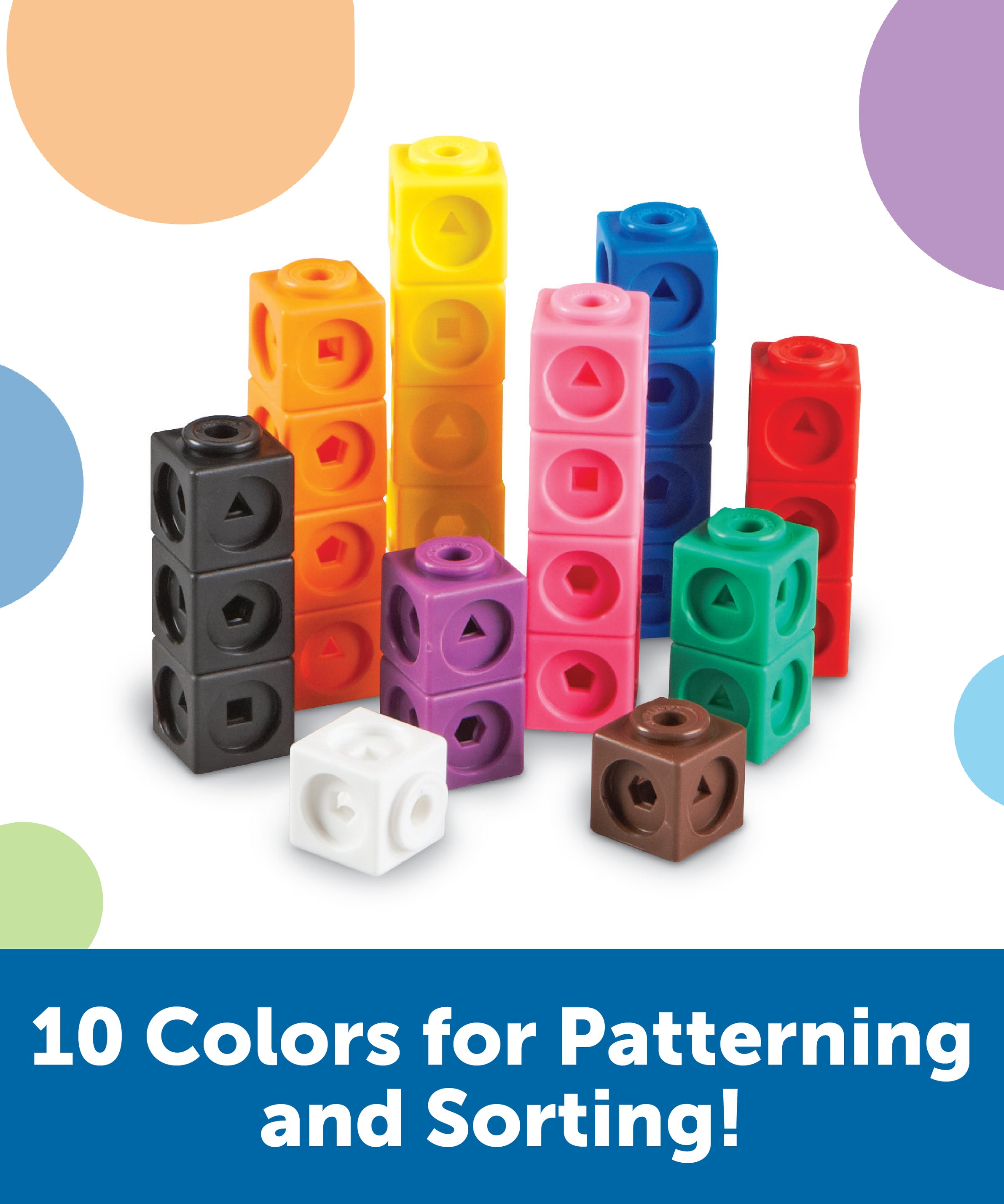 Learning Resources MathLink Cubes, Set of 100, Ages 5+, Hands-On STEM Math Learning for Counting, Sorting & Patterns