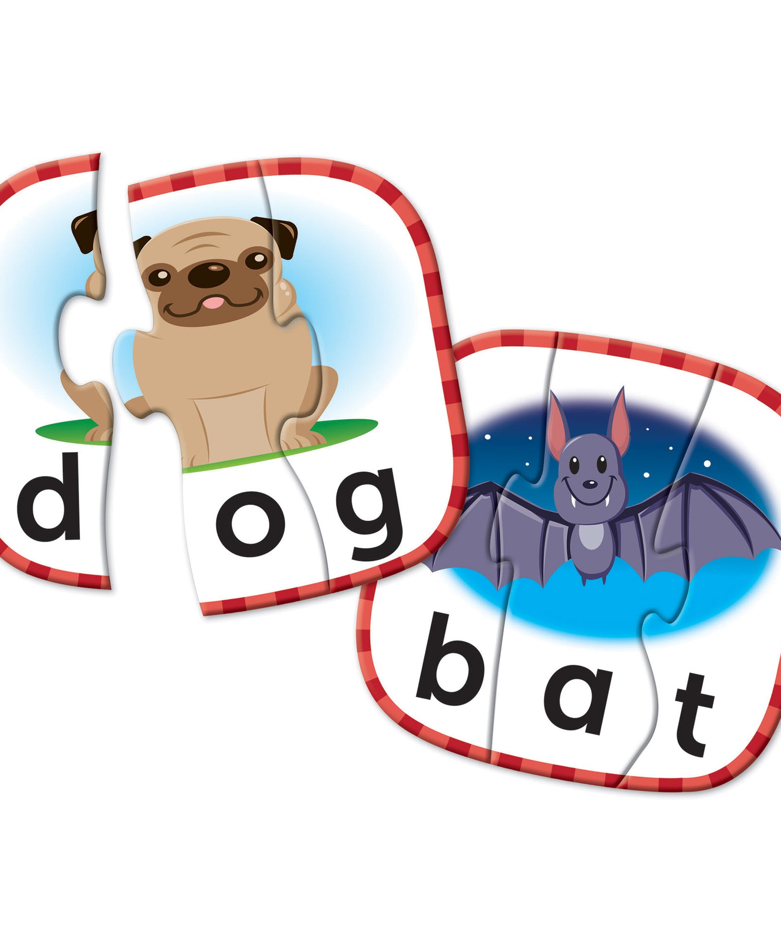 Learning Resources 3-Letter Word Puzzle Cards, Preschool Spelling and Language Learning Activity, Self-Correcting Puzzles, Ages 3+