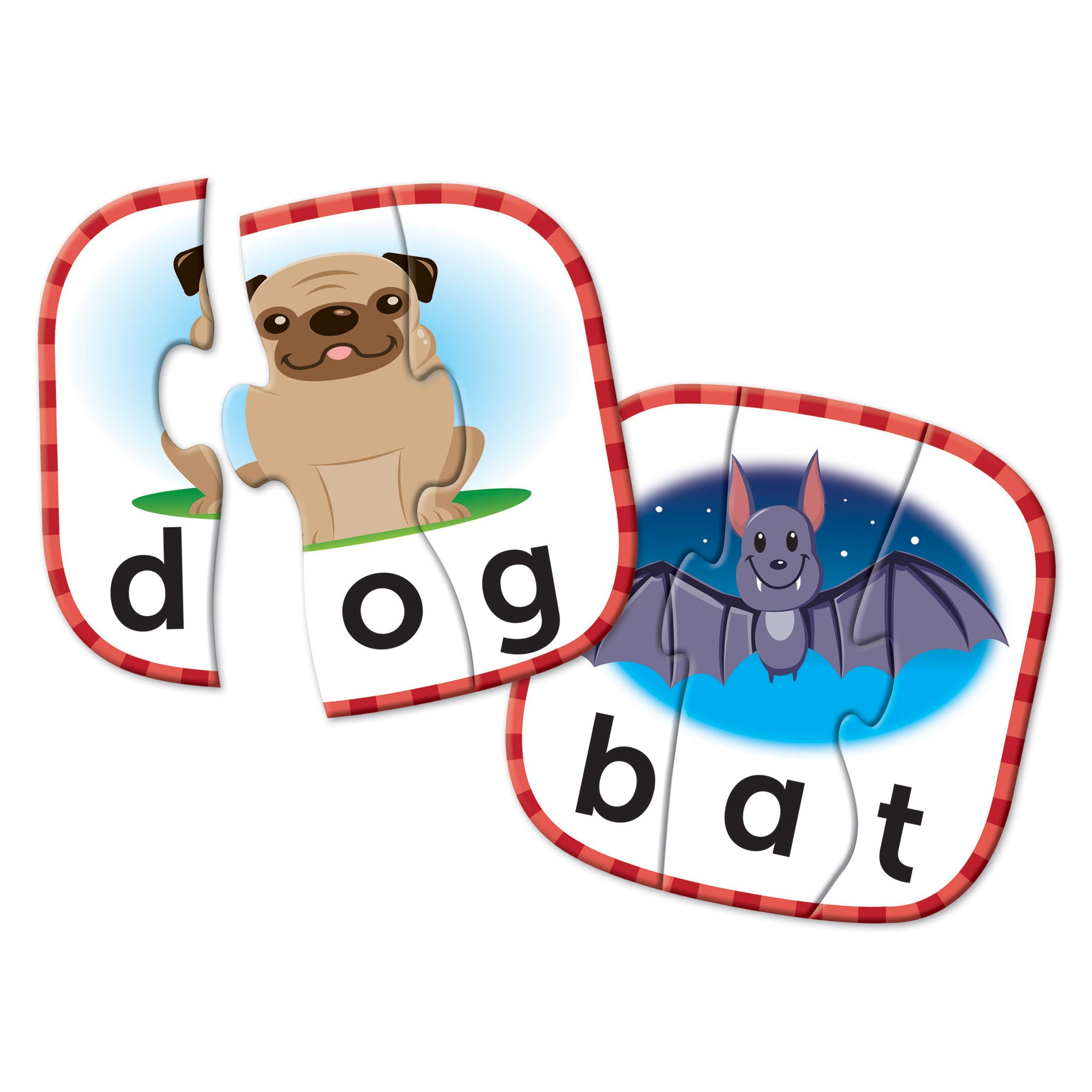 Learning Resources 3-Letter Word Puzzle Cards, Preschool Spelling and Language Learning Activity, Self-Correcting Puzzles, Ages 3+
