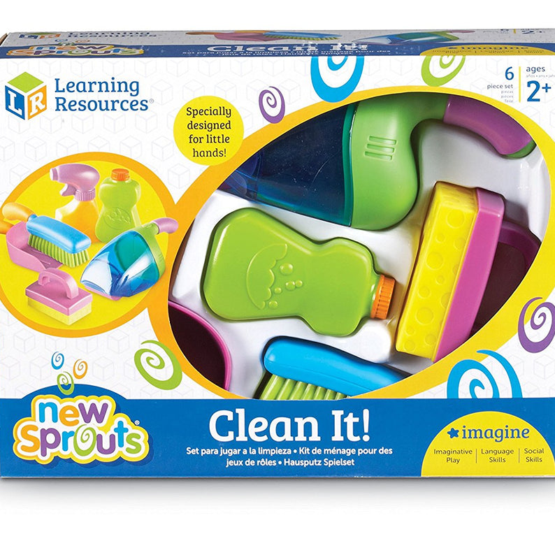 Learning Resources New Sprouts Clean It Pretend Play Cleaning Set for Toddlers Ages 2 Plus