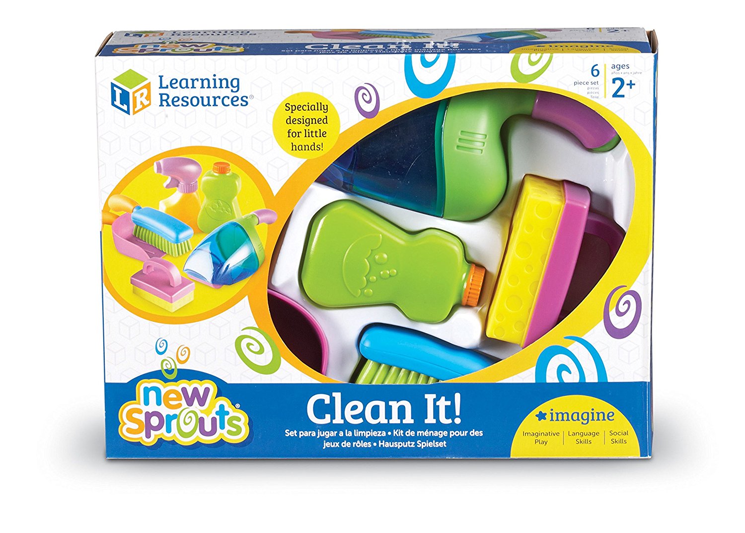 Learning Resources New Sprouts Clean It Pretend Play Cleaning Set for Toddlers Ages 2 Plus